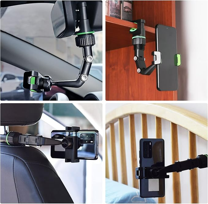 Multifunctional Car Phone Holder Mount, Rearview Mirror Phone Holder for Car, 360 Degree Rotatable - Medaid International