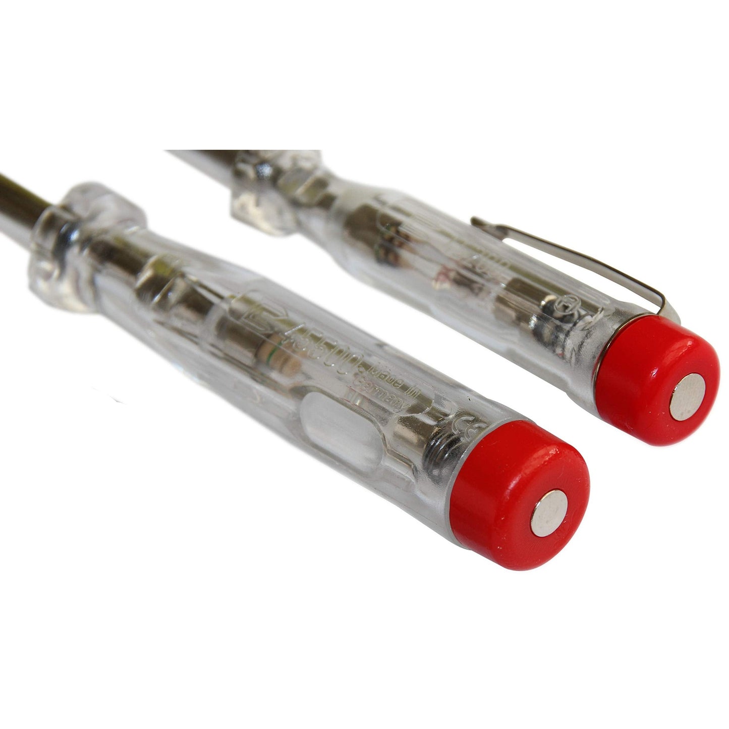 H+H 45200 45500 VDE Standard Tester 45200/45500 Voltage Tester/Phase Tester Set up to 250 V 4 Pieces (2X 45200 / 2X 45500) GS Tested 0680 Made in Germany, Transparent/red, 2X 140 mm / 2X 190 mm - Medaid International