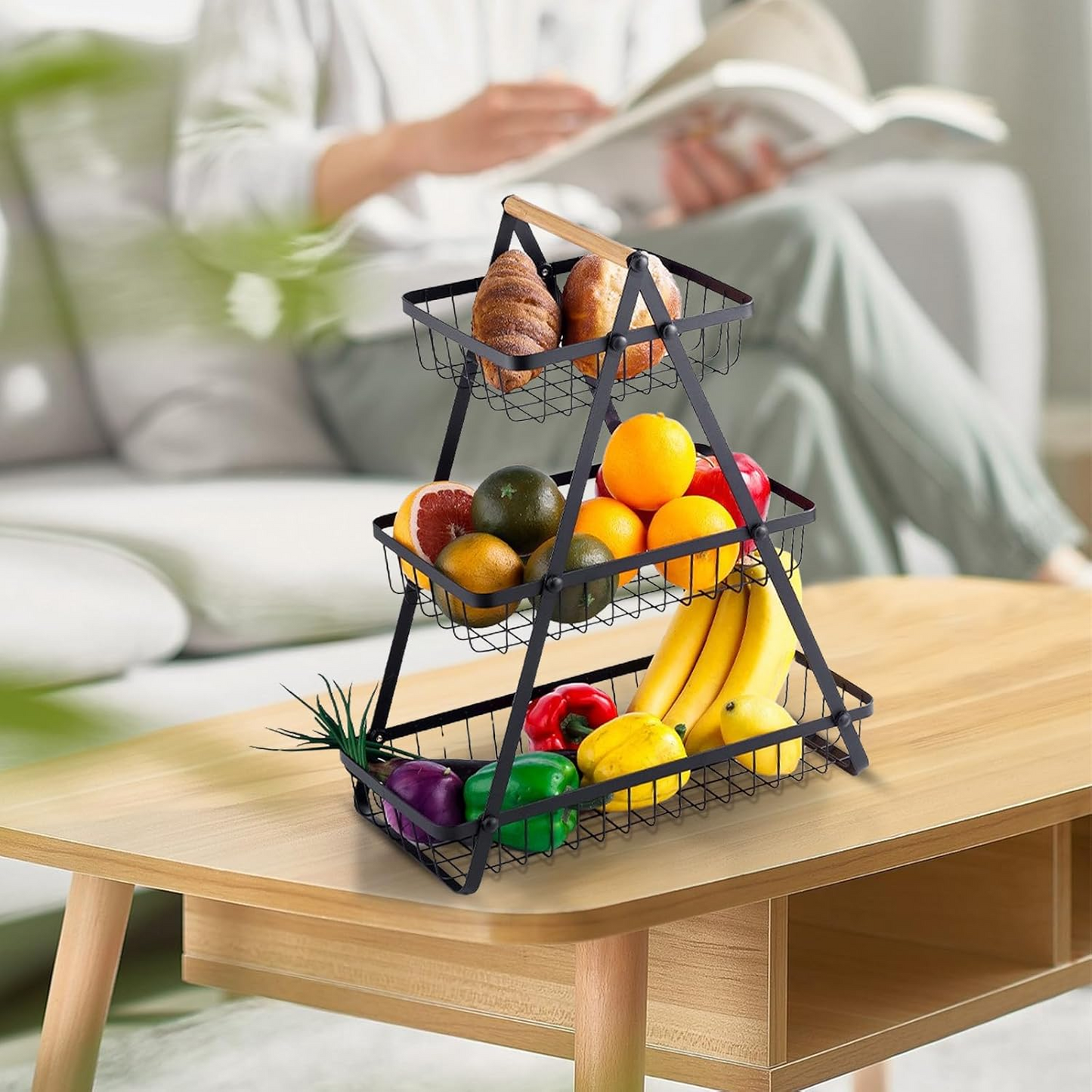 3 Tier Countertop Iron Storage Basket - Medaid International