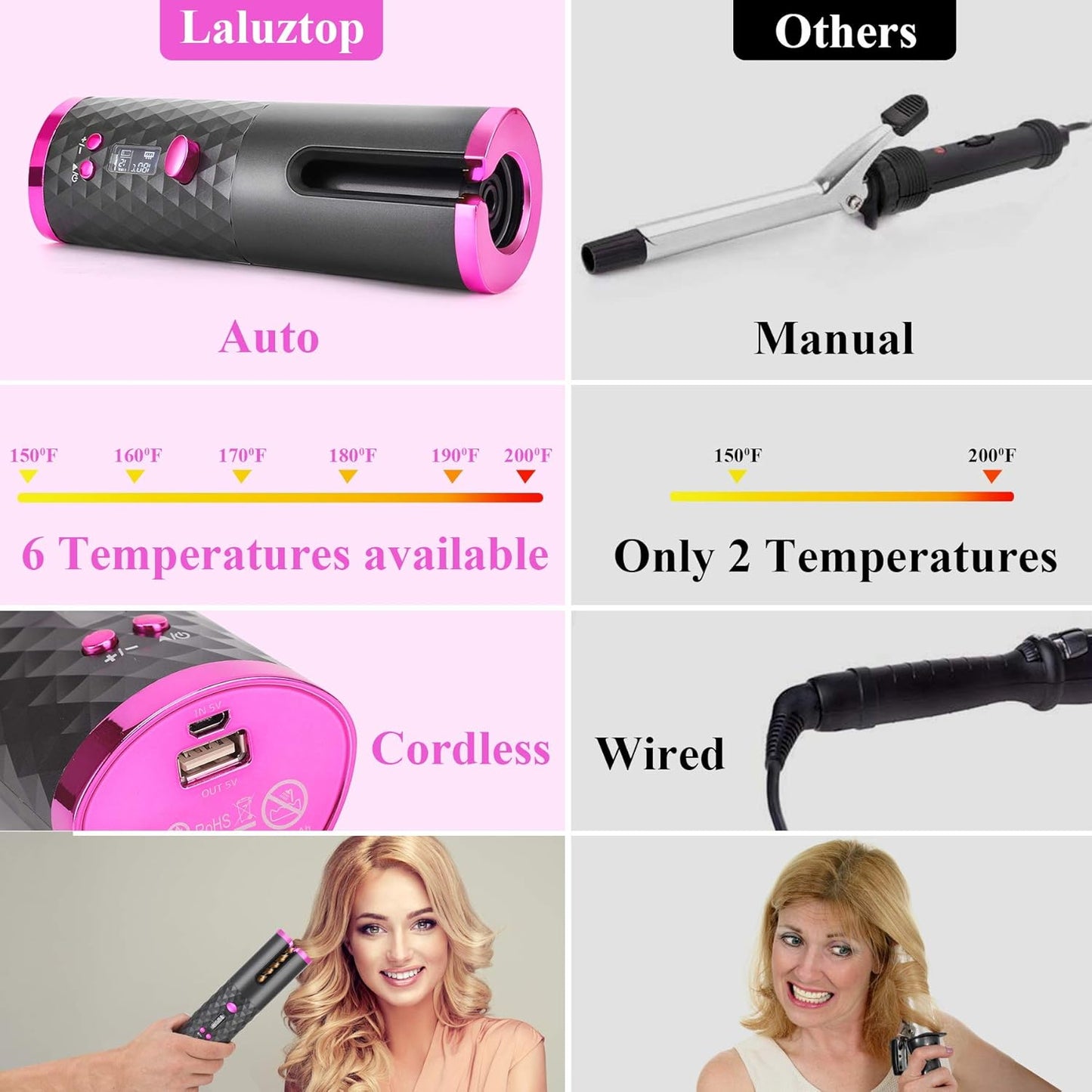 Wireless Auto hair curler - Medaid - Lebanon