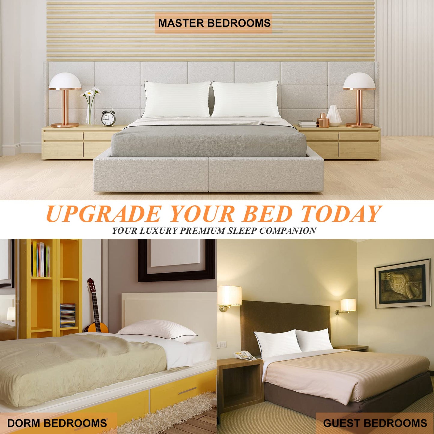 SEMZSOM Bed Pillows for Sleeping, King Size Pillows Set of 2 Cooling Luxury Hotel Quality Pillow with Premium Soft Down Alternative Filling for Back, Stomach or Side Sleepers - Medaid International