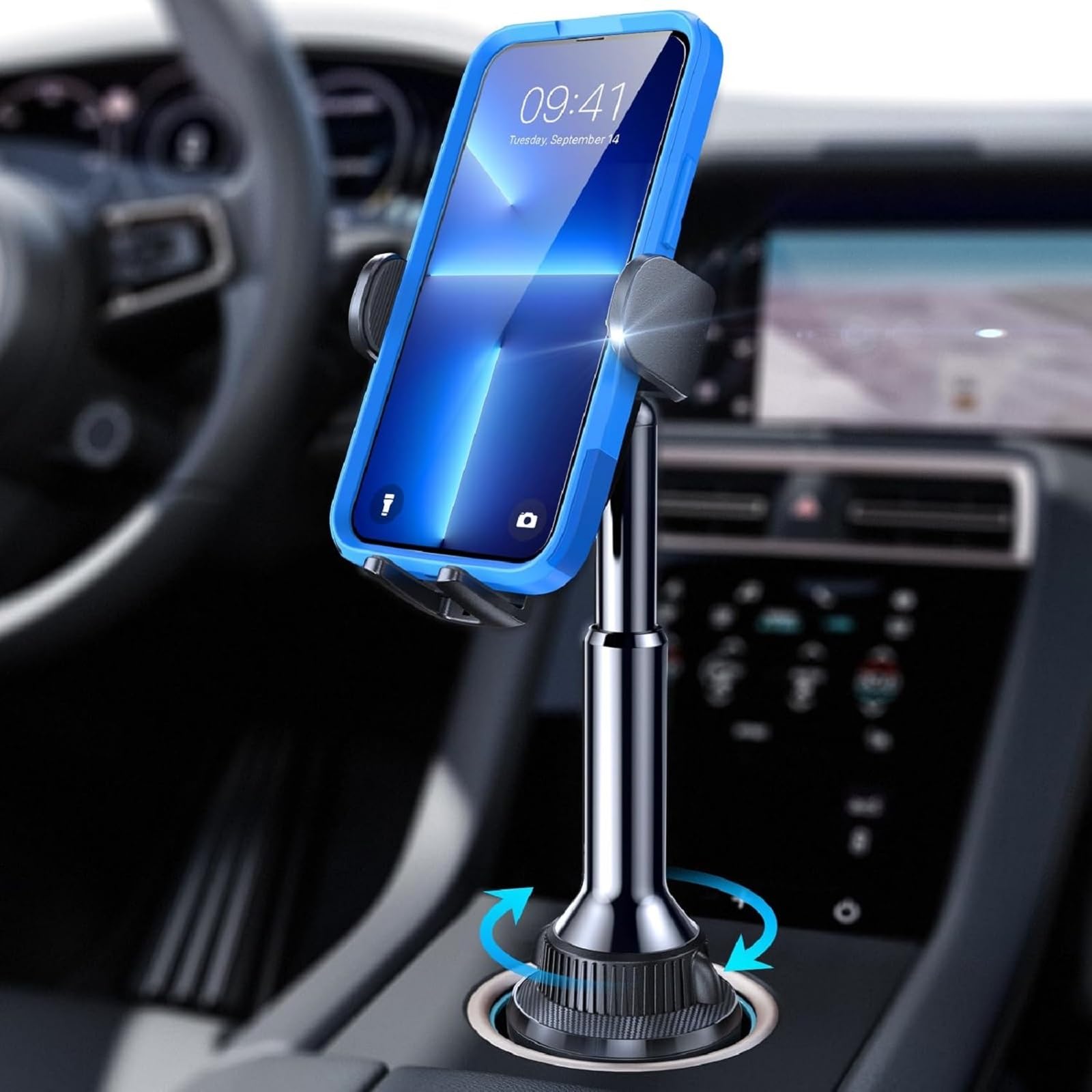 LISEN Cup Phone Holder [No Shaking] Phone Holder for Car, 360 Adjustable iPhone Holder for Car Accessories for Women Truck Jeep Golf for iPhone 17 Pro Max 16 15 14 13 Samsung S25 All 4-7'' Phone - Medaid International