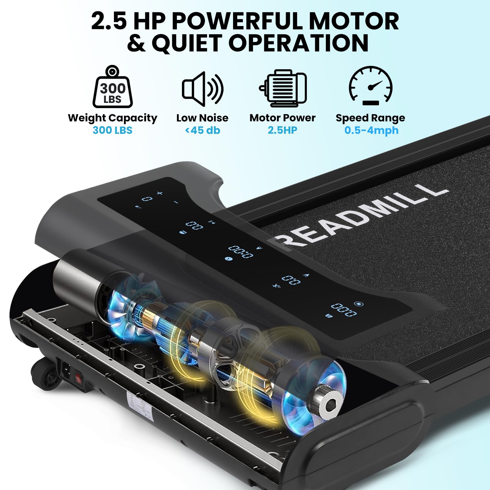 Walking Pad Treadmill with Auto Incline, Under Desk Treadmills, 2 in 1 Portable Walking Treadmill for Walking Running, 2.5HP Low Noise Treadmill with Remote Control and LED Display, Black - Medaid International