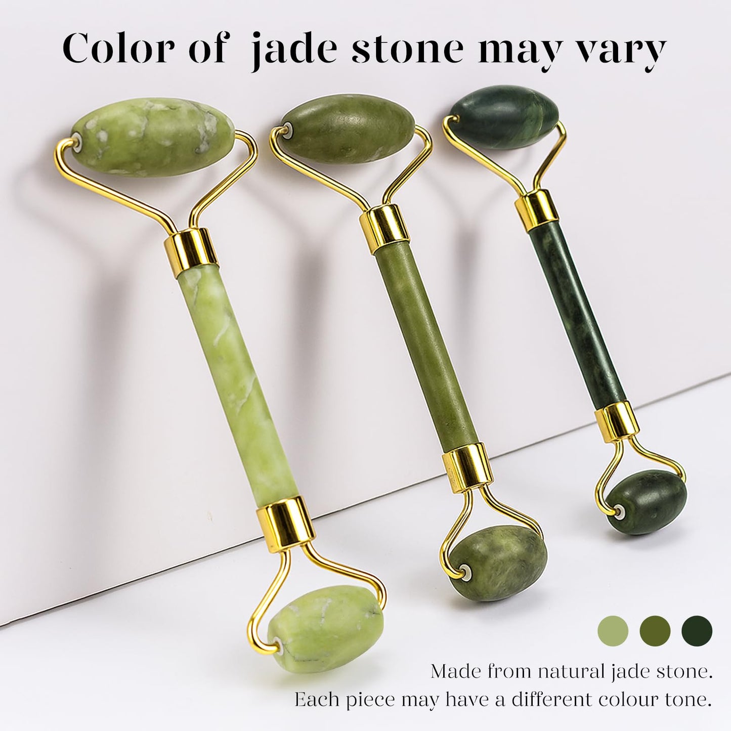 BAIMEI IcyMe Gua Sha & Jade Roller Facial Tools Face Roller and Gua Sha Set for Puffiness and Redness Reducing Skin Care Routine, Self Care Gift for Men Women - Green - Medaid International
