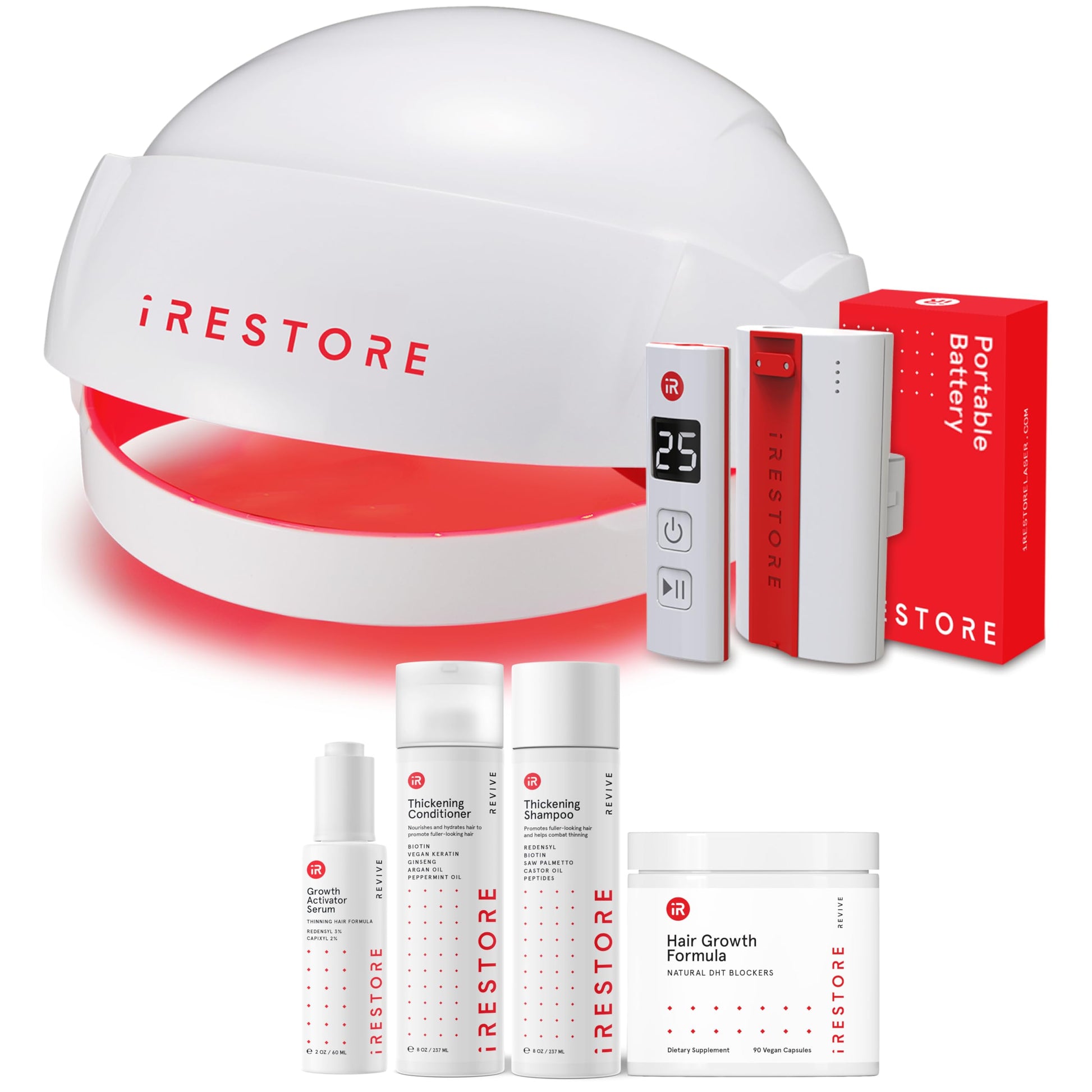 Enhanced Hair Strength & Regrowth Solution: Essential Hair Device with Rechargeable Battery + Max Growth Essentials - Medaid International