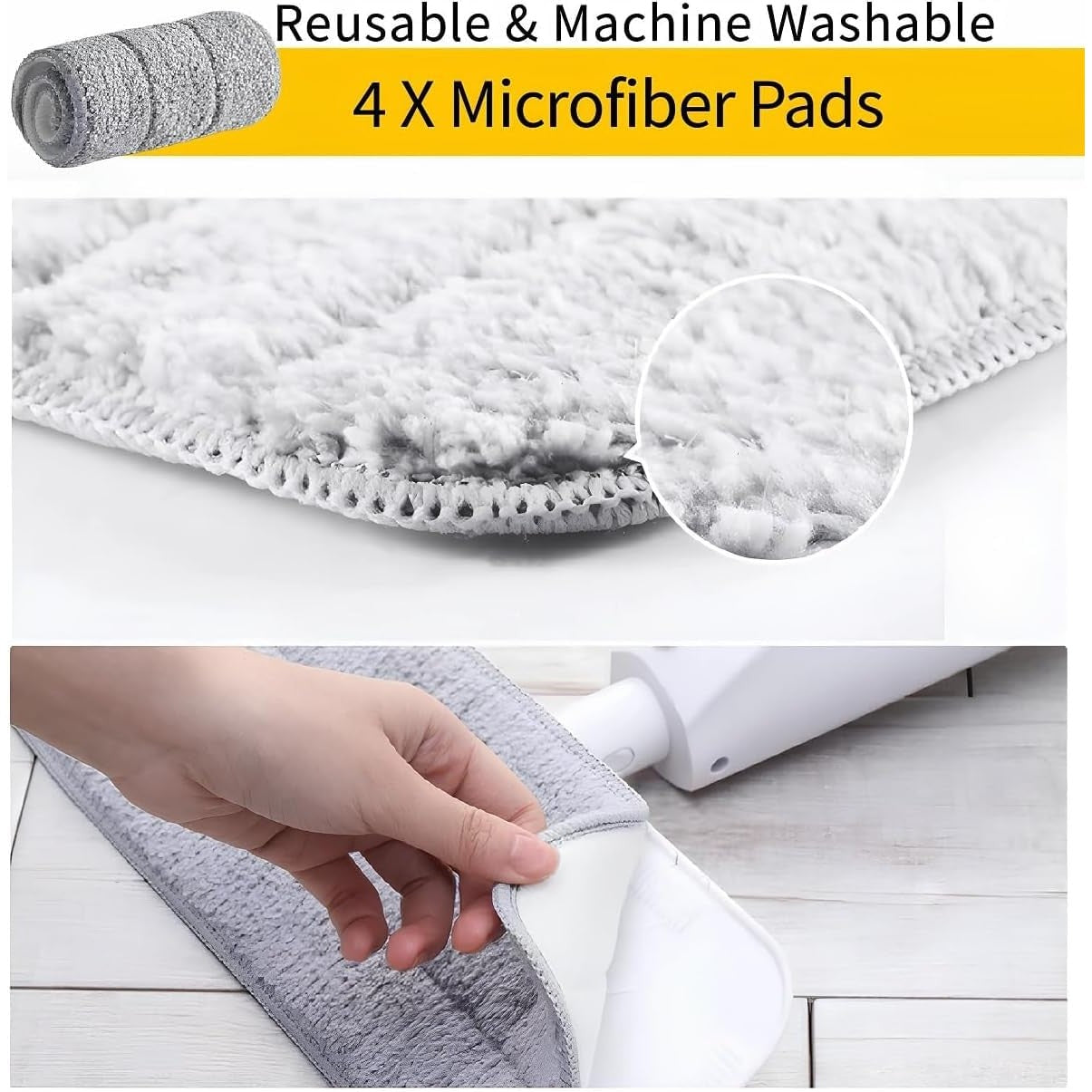 DEERMA Spray Mop for Floor Cleaning with Microfiber Reusable Washable Pad Refills, 360 Rotation Flat Mop for Hardwood Laminate Ceramic Tile Floor, 4 Mop Pads - Medaid International