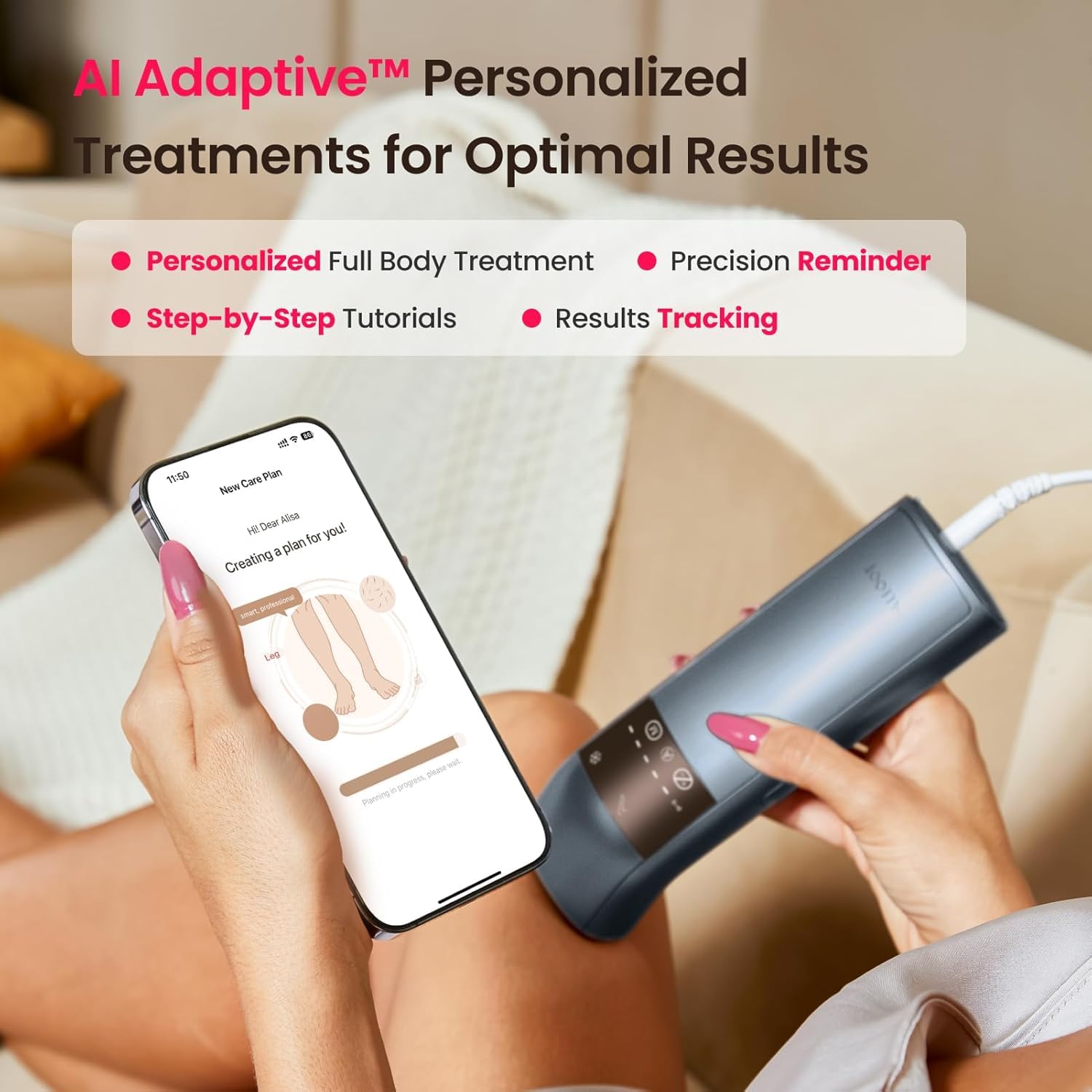 TRIPLE-Pulse IPL Laser Hair Removal, 12cm² Sapphire 37°F Ice-Cooling Contact, Hair Removal Device for Women and Men, Permanent Hair Removal at Home for Legs, Face, Bikini, Armpits, Trinity iGlow 10 - Medaid International