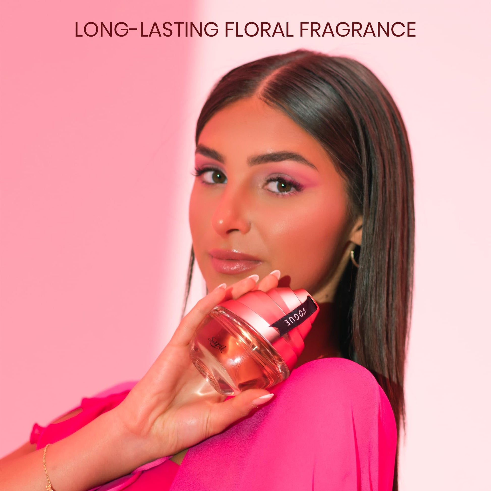 Sapil Vogue Eau de Parfum for Women – Long-Lasting Amber Floral Perfume with Almond, Coffee, Jasmine & Vanilla –3.4 Oz (100ml)–Dubai Fragrance for Women–Elegant & Uplifting Scent for Special Occasions - Medaid International