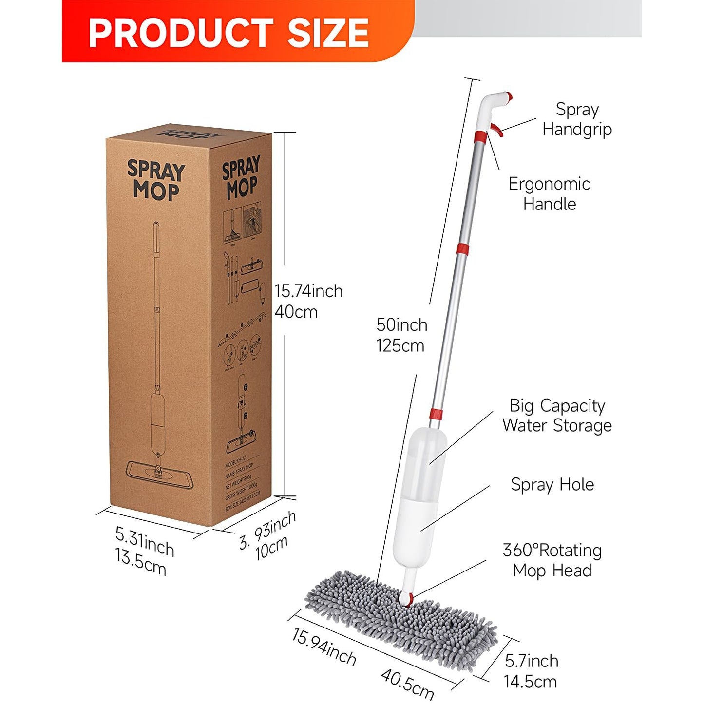 Mop for Floor Cleaning - 2-in-1 Double-Sided Microfiber Spray Mop with Flip Design, 3 Reusable Pads, for Laminate, Ceramic, Tile, Vinyl - Home & Commercial Use - Medaid International