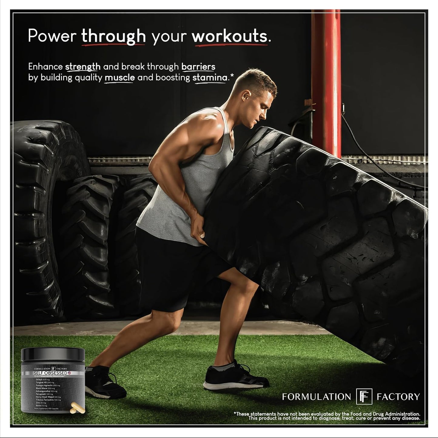 Formulation Factory Self Obsessed 10 in 1 Masculinity Maximizer Supplement, Shilajit for Men, Tongkat Ali, Ashwaganda, Fenugreek Muscle Growth, Energy, Drive, Strength, Recovery 2 Month (Pack of 1) - Medaid International