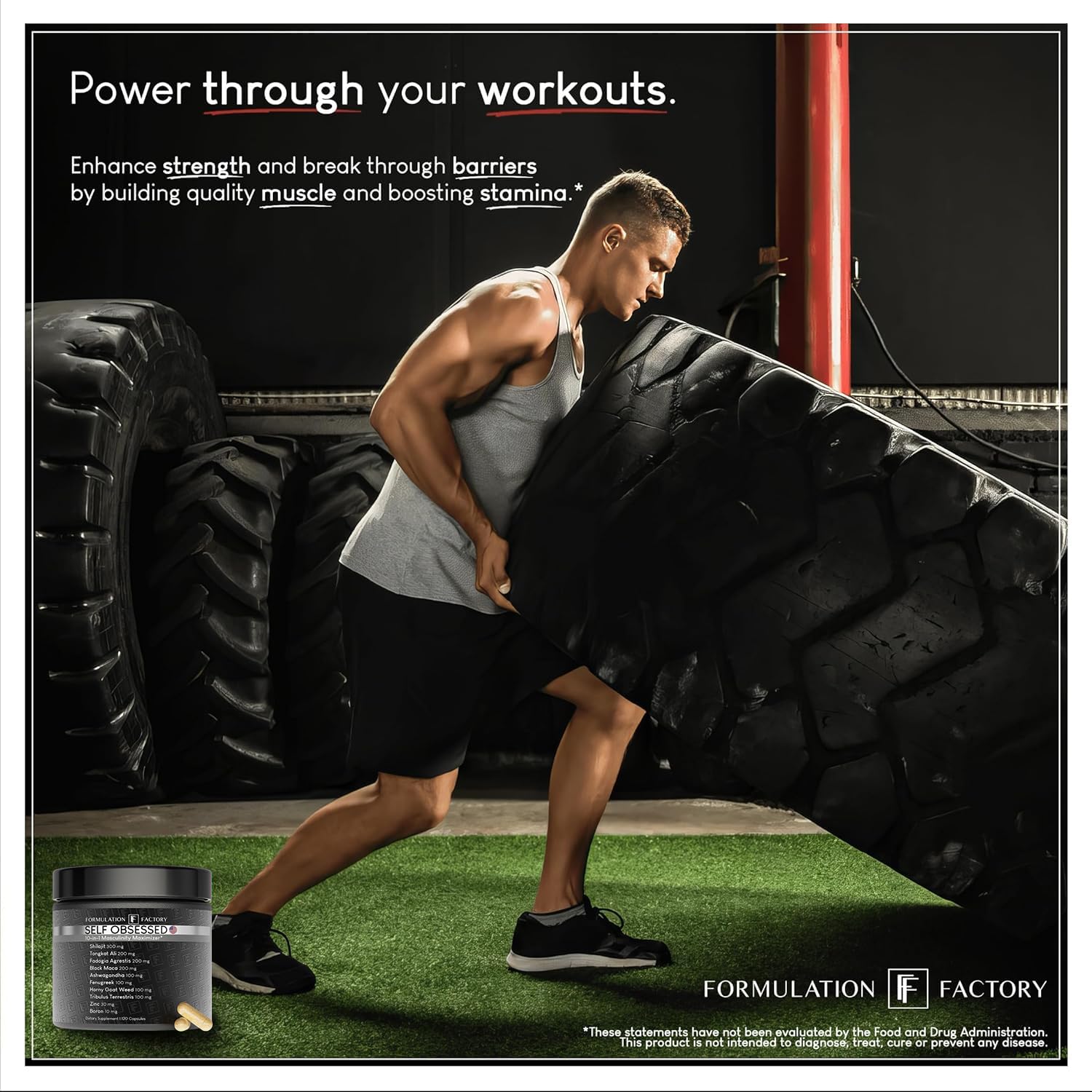 Formulation Factory Self Obsessed 10 in 1 Masculinity Maximizer Supplement, Shilajit for Men, Tongkat Ali, Ashwaganda, Fenugreek Muscle Growth, Energy, Drive, Strength, Recovery 2 Month (Pack of 1) - Medaid International