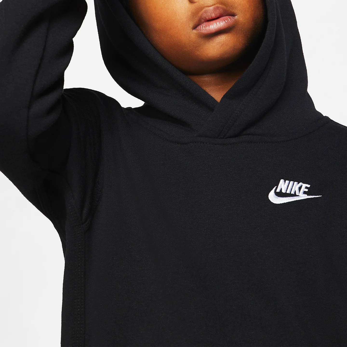 NIKE Boy's Nsw Pull Over Hoodie Club, Black/White, Large - Medaid International