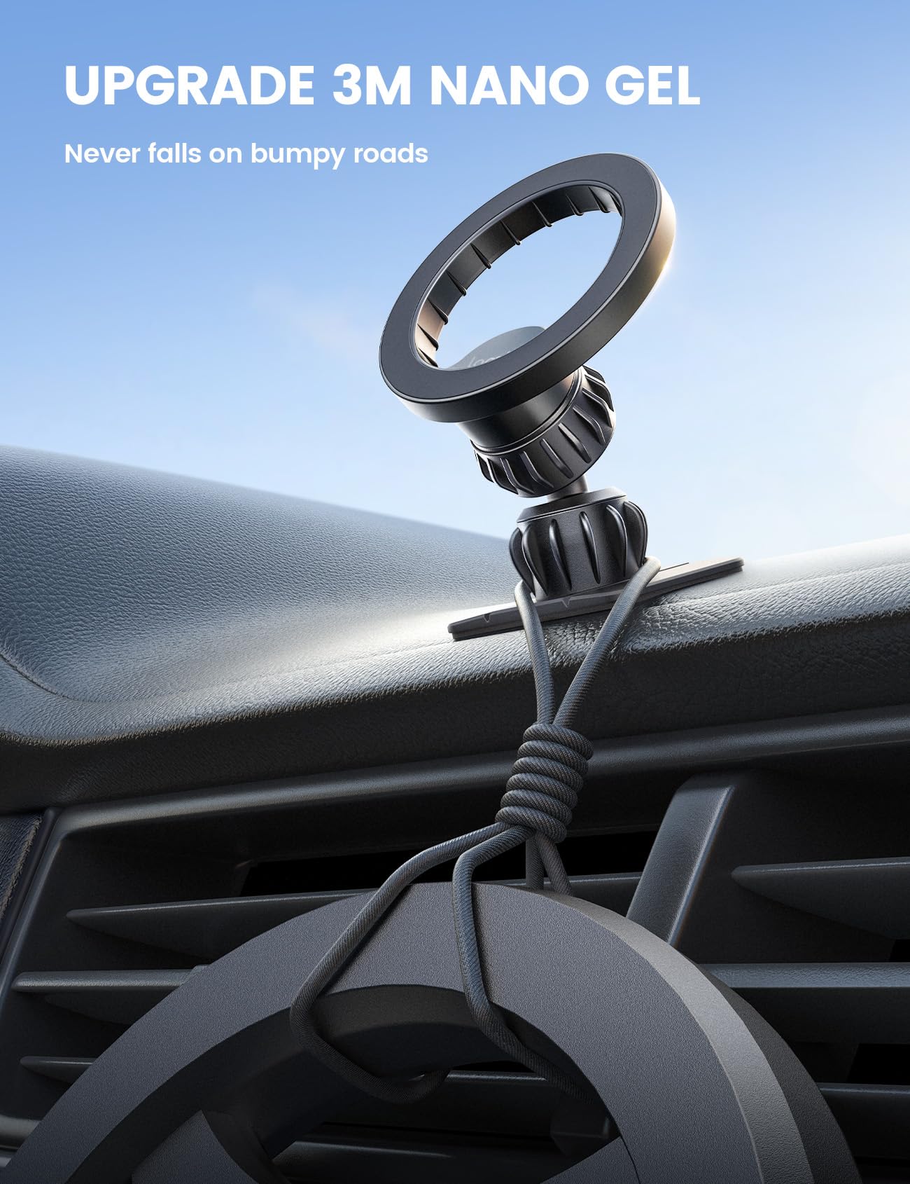 Lamicall for Magsafe Car Mount - [20X N55 Magnets] Magnetic Phone Holder for Your Car Dashboard Vent Car Phone Holder for iPhone 16 All Smartphone fits Magsafe Phone case - Medaid International