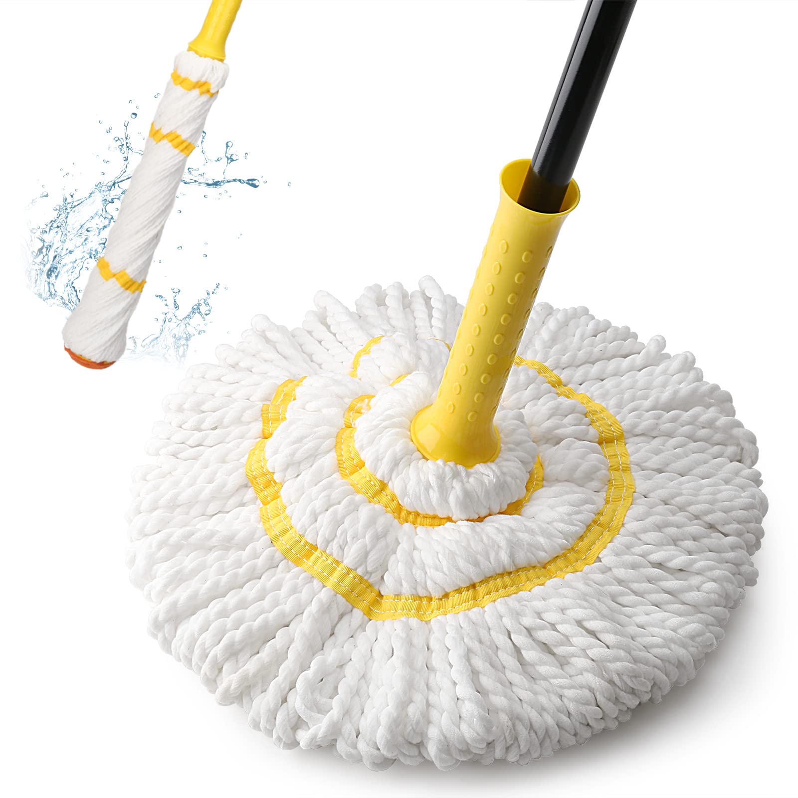 KeFanta Self-Wringing Twist Mop for Floor Cleaning, Long Handled Microfiber Floor Mop with Top Scouring Pad for Kitchen, Hardwood, Restaurant, Bathroom, Garages, Warehouses, Office,57-inch - Medaid International