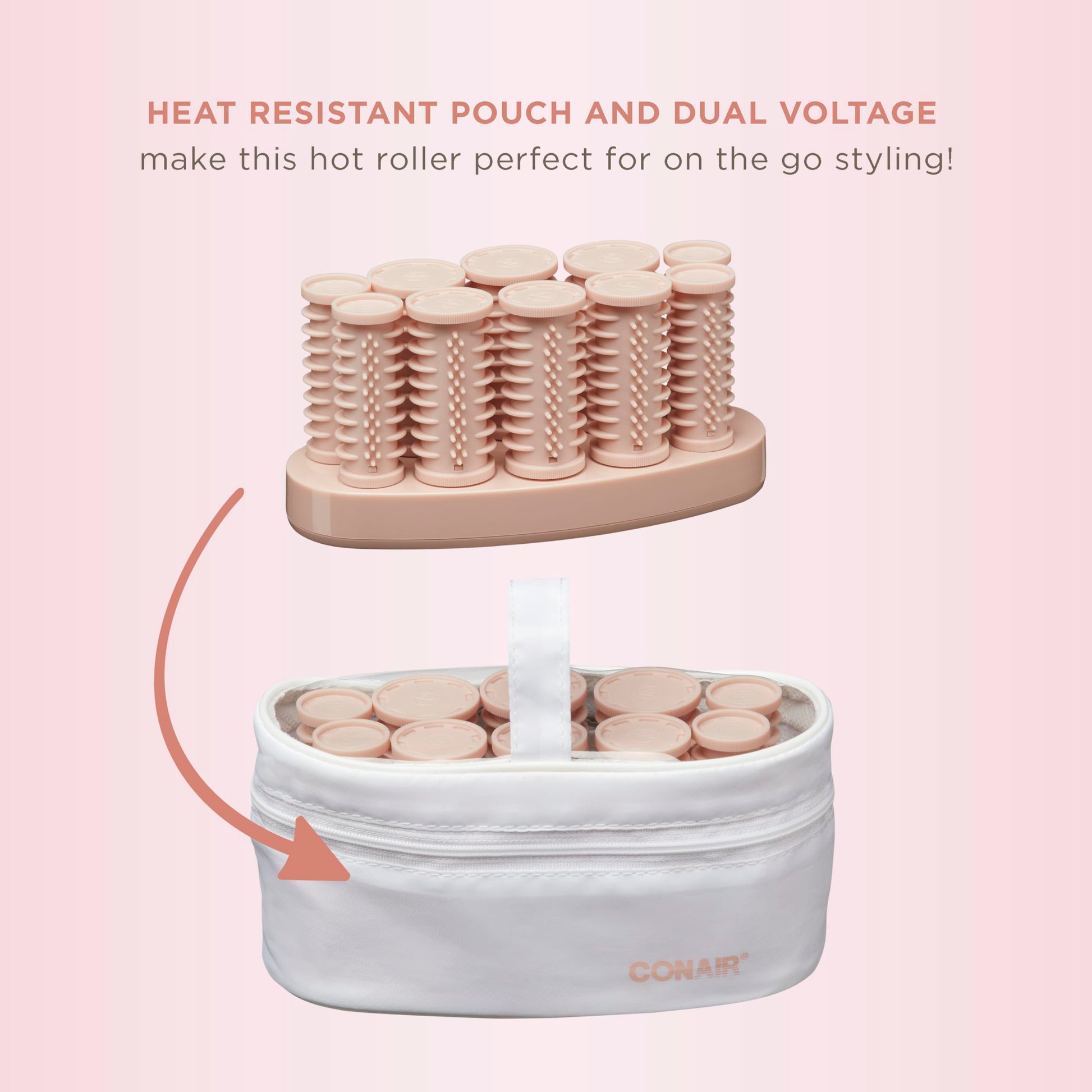 Conair Instant Heat Compact Hot Rollers for Long, Medium, and All Hair - Hair Curler - Hair Roller Clips Included - 1 1/4-inch, 1-inch, and 3/4-inch Rollers - Medaid International