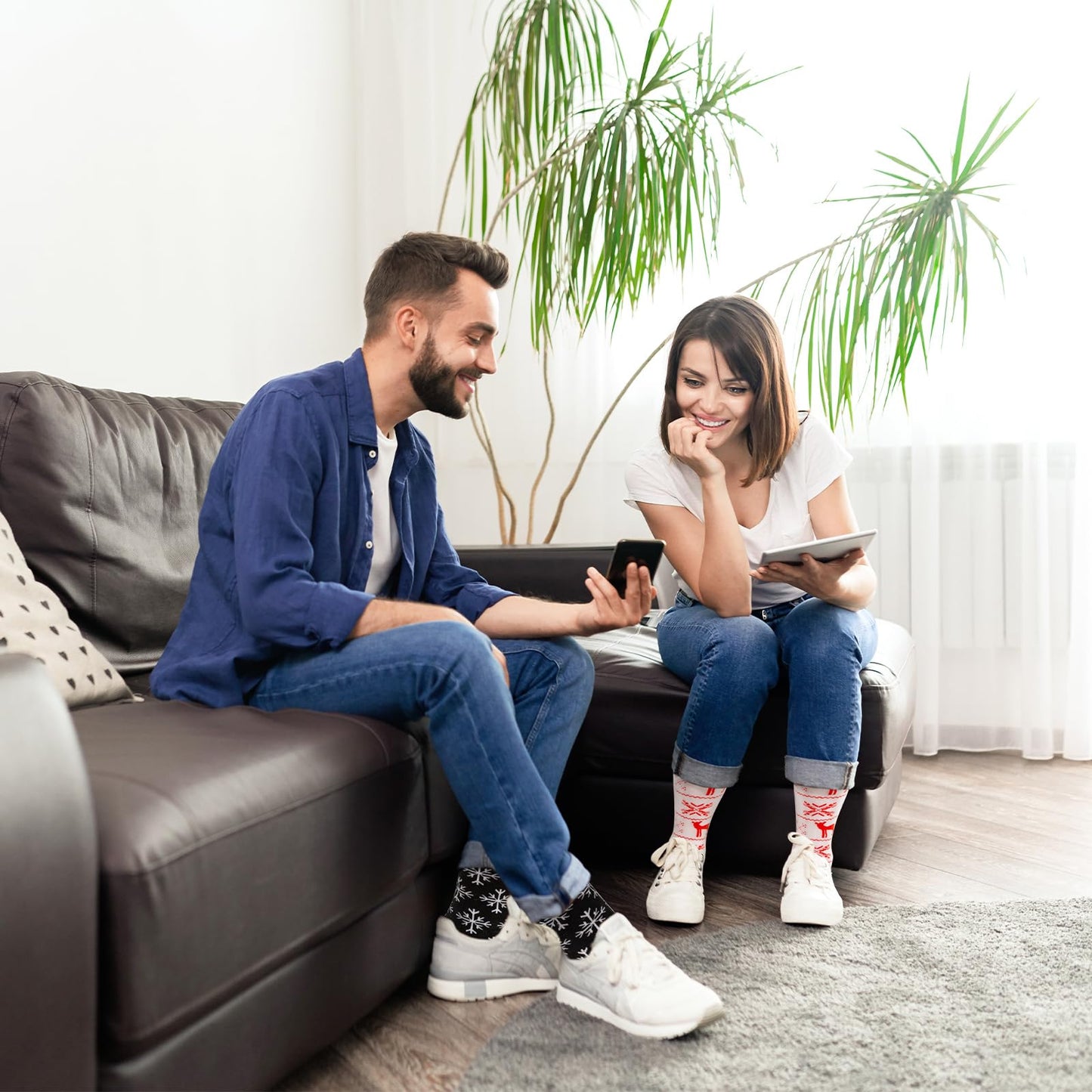 KHJCXS 6 Pairs Women Colorful Fun Novelty Socks spring gifts for women striped socks compression stockings Fluffy Soft Warm for Women Girl - Medaid International