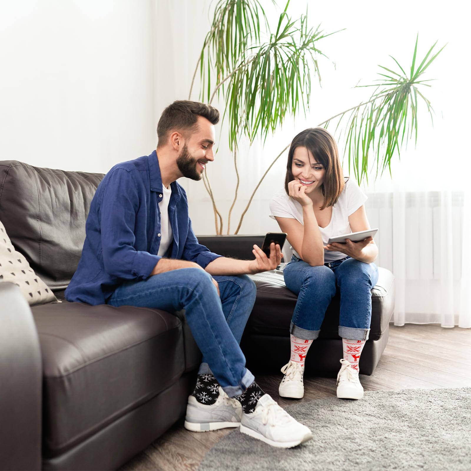 KHJCXS 6 Pairs Women Colorful Fun Novelty Socks spring gifts for women striped socks compression stockings Fluffy Soft Warm for Women Girl - Medaid International