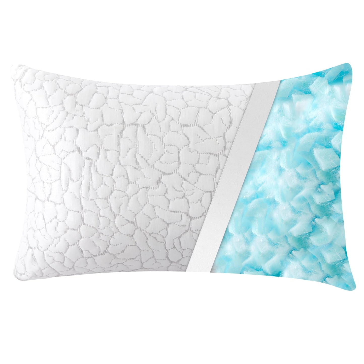 WGAKCED Cooling Pillows for Sleeping 1 Pack, Standard Size Adjustable Shredded Memory Foam Pillows, Firm Bed Pillows for Side, Back, Stomach, Hot Sleepers, Cold Single Pillow for College Dorm Room - Medaid International