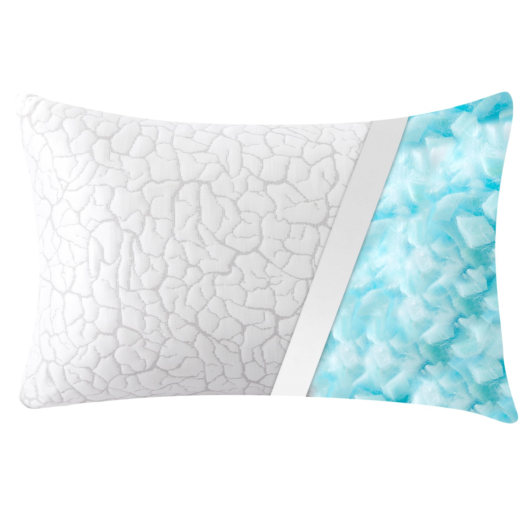 WGAKCED Cooling Pillows for Sleeping 1 Pack, Standard Size Adjustable Shredded Memory Foam Pillows, Firm Bed Pillows for Side, Back, Stomach, Hot Sleepers, Cold Single Pillow for College Dorm Room - Medaid International