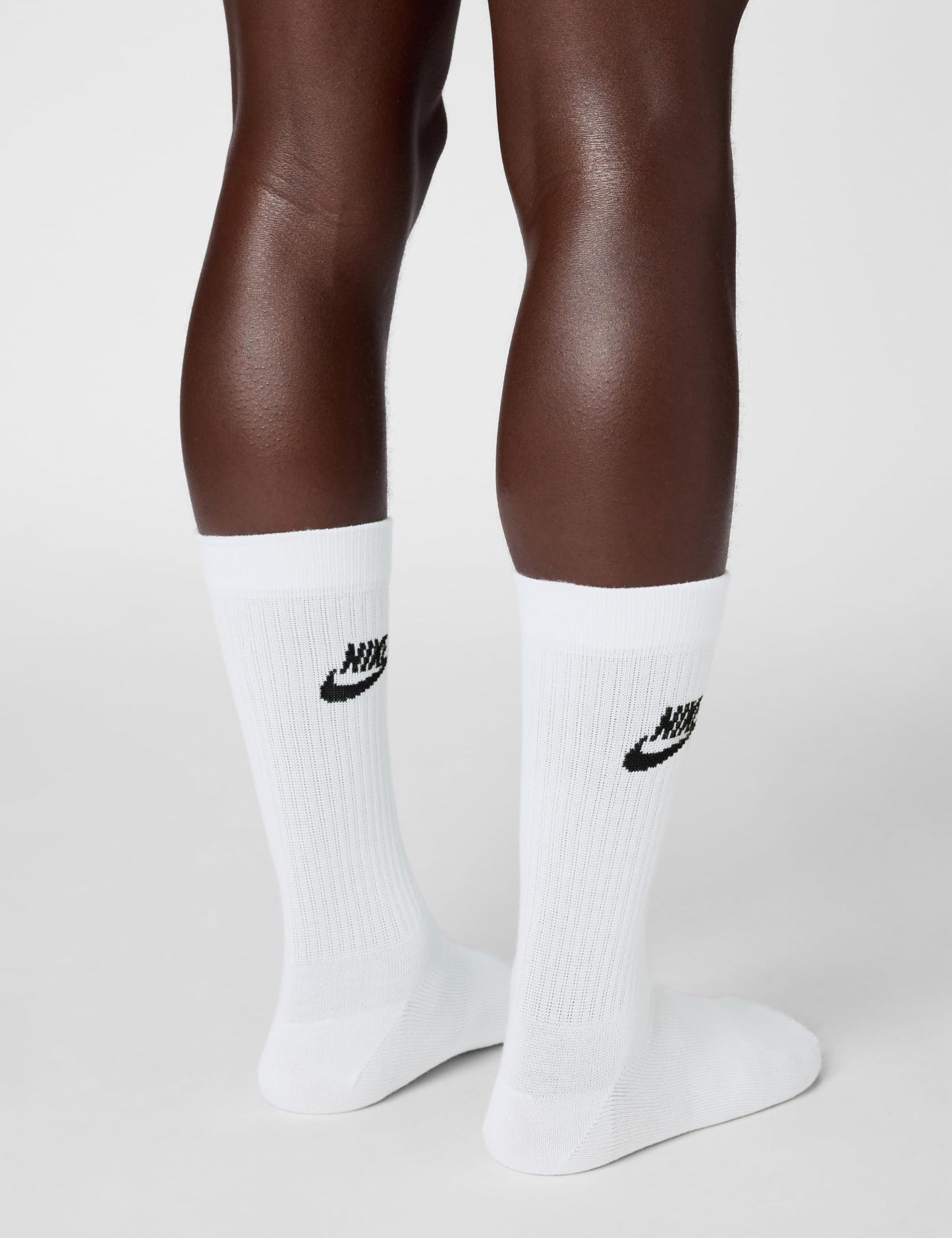 Nike Unisex Sportswear Everyday Essential Crew Socks (3 Pairs), White/Black, Large - Medaid International