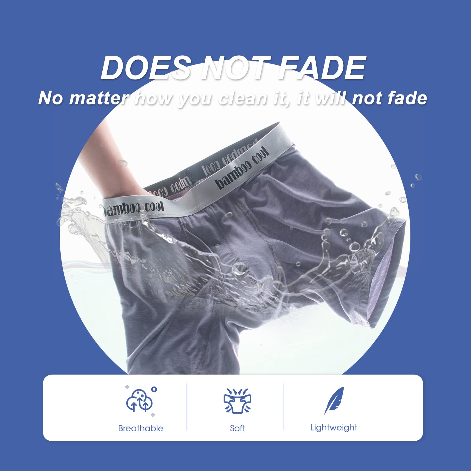 BAMBOO COOL Men's Underwear Soft Breathable Stretch Classic Boxer Briefs with Fly,Multipack - Medaid International