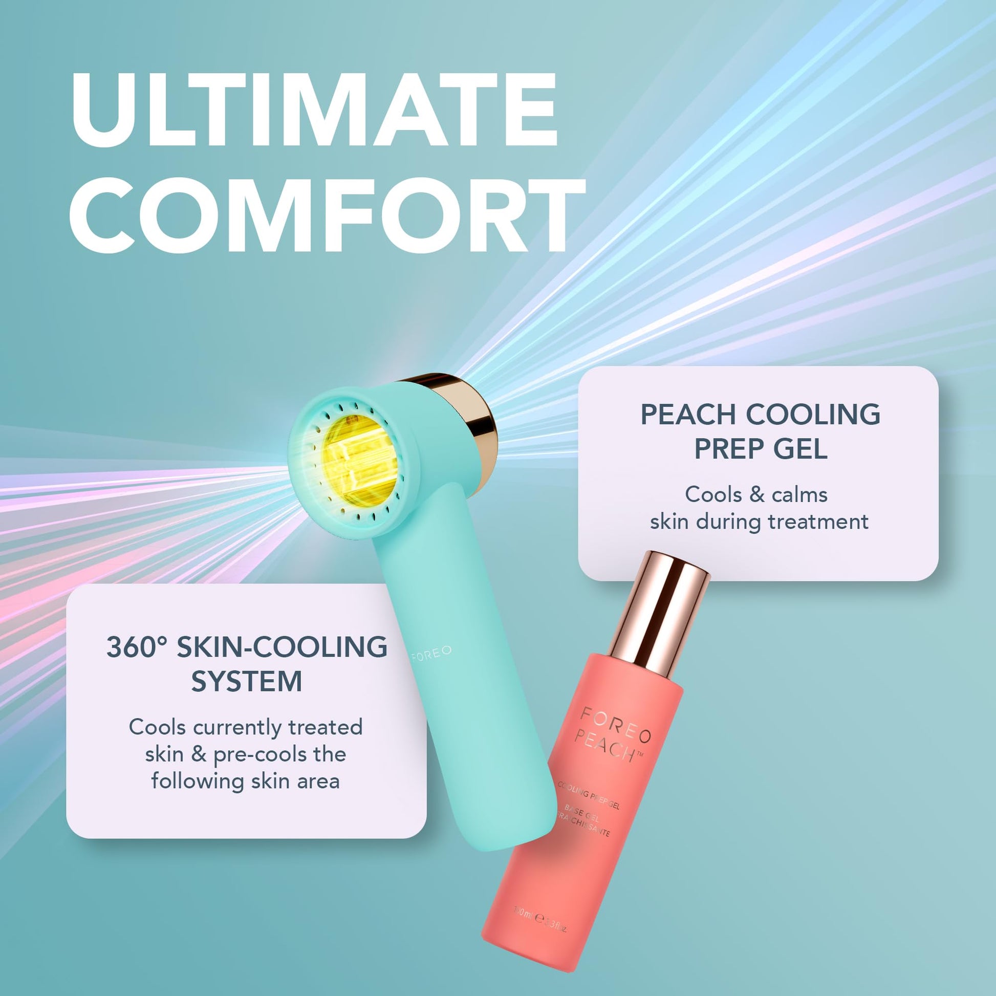 FOREO Peach 2 go IPL Hair Removal Device - Travel-Friendly Permanent Hair Removal - Laser Hair Removal - Body & Face - Painless Hair Removal - Skin Cooling & Silicone Shield - Customizable Artic Blue - Medaid International