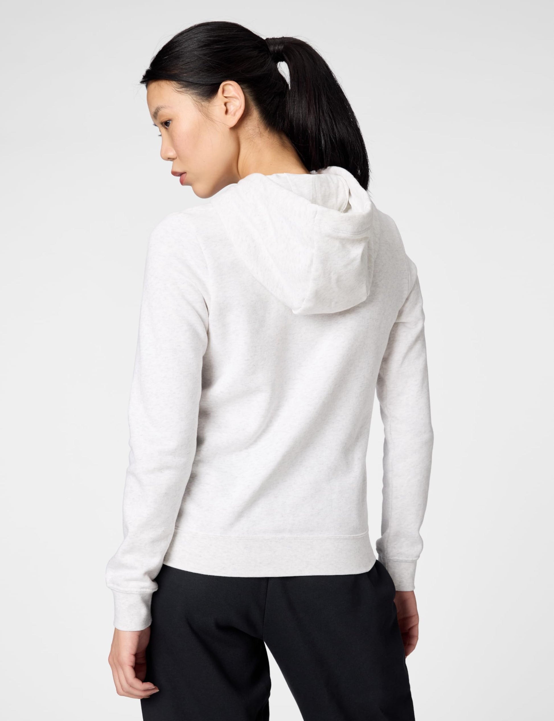 Nike Women's Sportswear Club Fleece Logo Pullover Hoodie, Birch Heather/Black, Large - Medaid International