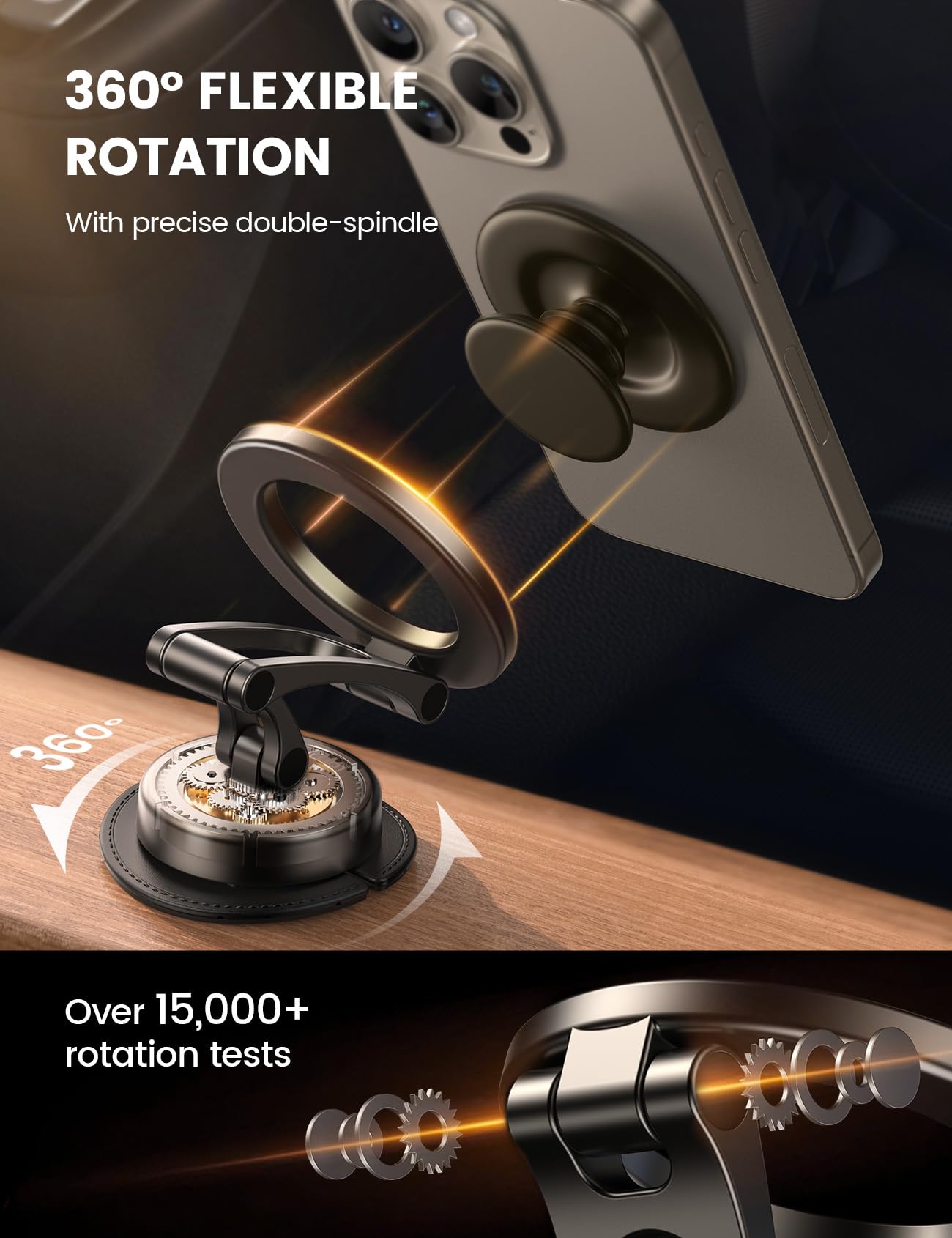 Lamicall for MagSafe Car Mount [All-Metal] Magnetic Phone Holder for Your Car, [Flexible Three-axis] Cell Phone Car Mount Dashboard with N55 Strong Magnets for iPhone 16 15 14 13 12 Pro Max Plus Mini - Medaid International