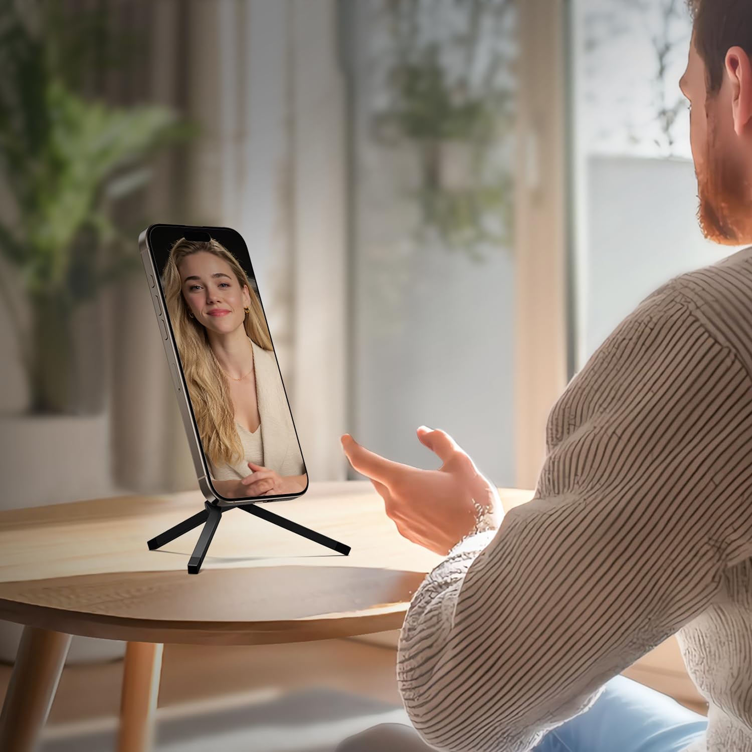 elitehood Mini Magnetic Tripod for iPhone 12/13/14/15/16 & Magsafe Cases, Travel iPhone magnetic Stand for Airplane, Aluminum Portable Small Phone Tripod with Strong Magnet and 1/4" Screw Mount, Black - Medaid International