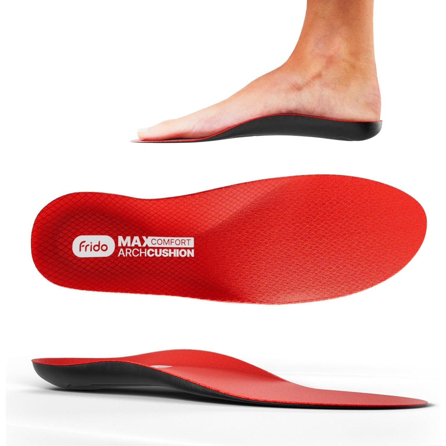 Frido Rigid Arch Support Shoe Insole for Flat Feet, For Feet Pain