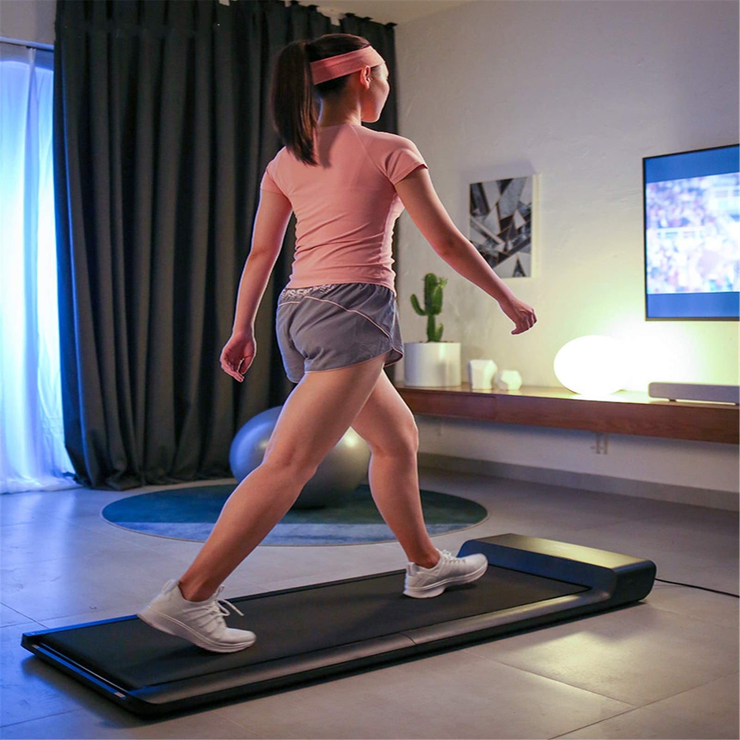 WRQzxcv Motorised Treadmill Portable Walking Running Pad Flat Slim Machine Easy Storage for Home Office Gym Use Installation-Free. - Medaid International