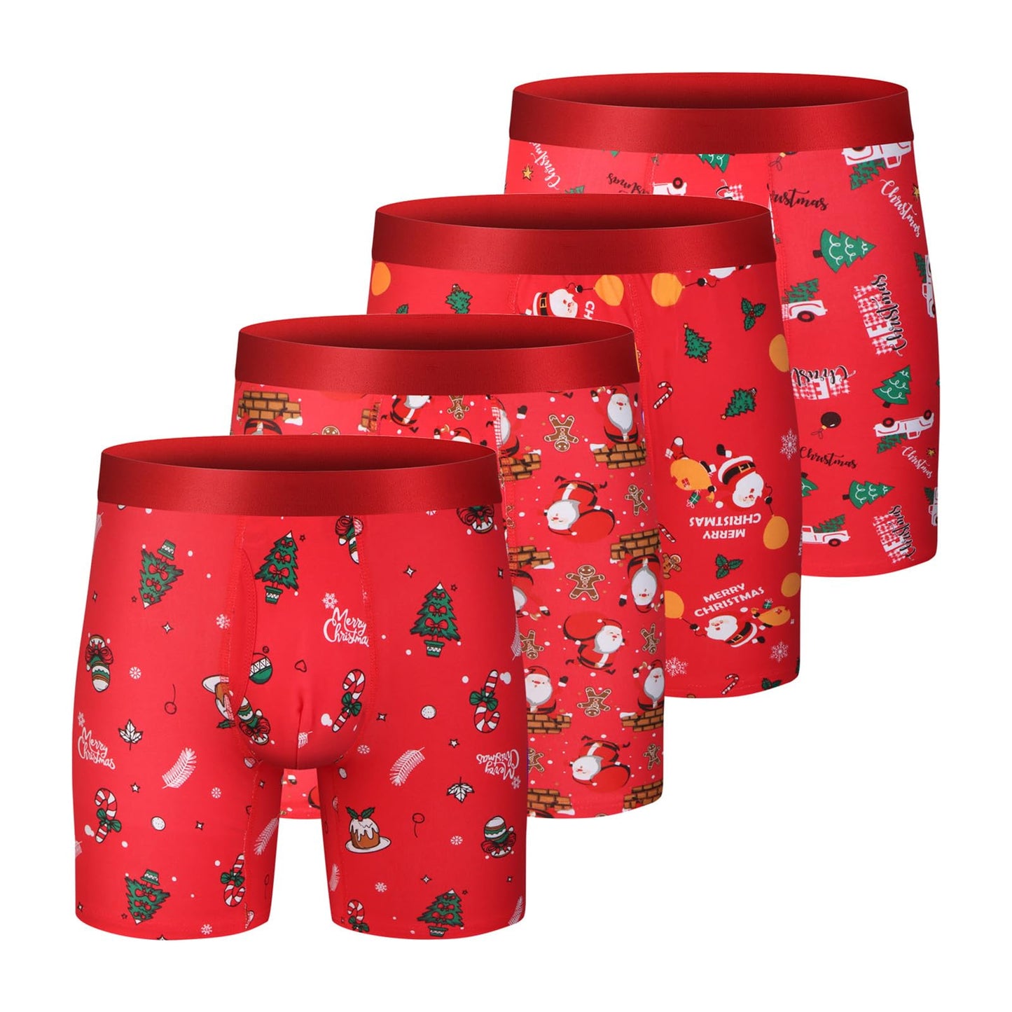 CONKEND Mens Boxer Briefs Cotton Underwear 6”no Ride up Regular Stretch Elastic Wide Band for Men 4 Pack L - Medaid International