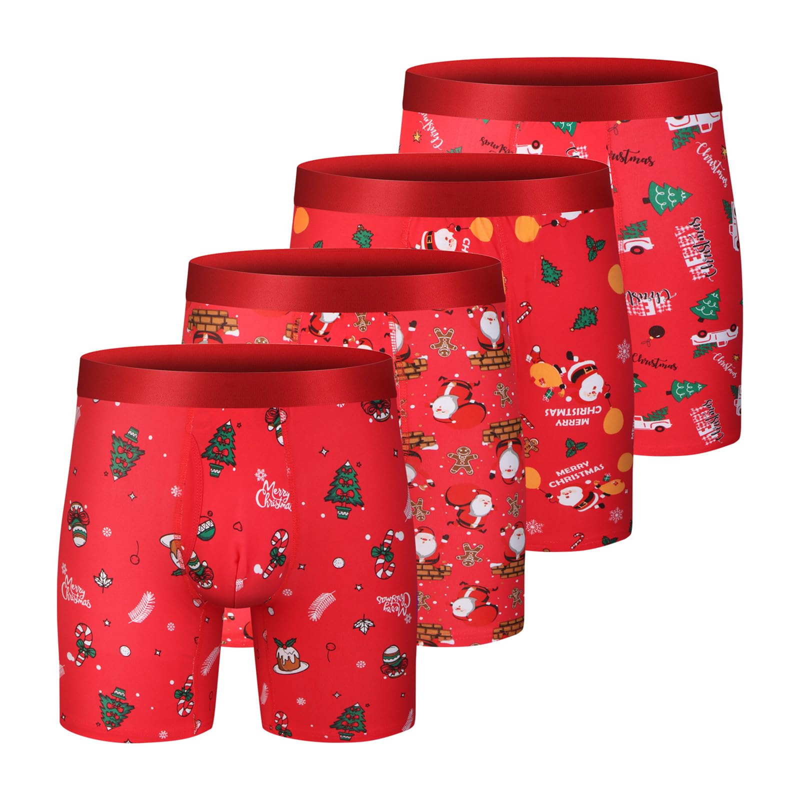 CONKEND Mens Boxer Briefs Cotton Underwear 6”no Ride up Regular Stretch Elastic Wide Band for Men 4 Pack L - Medaid International