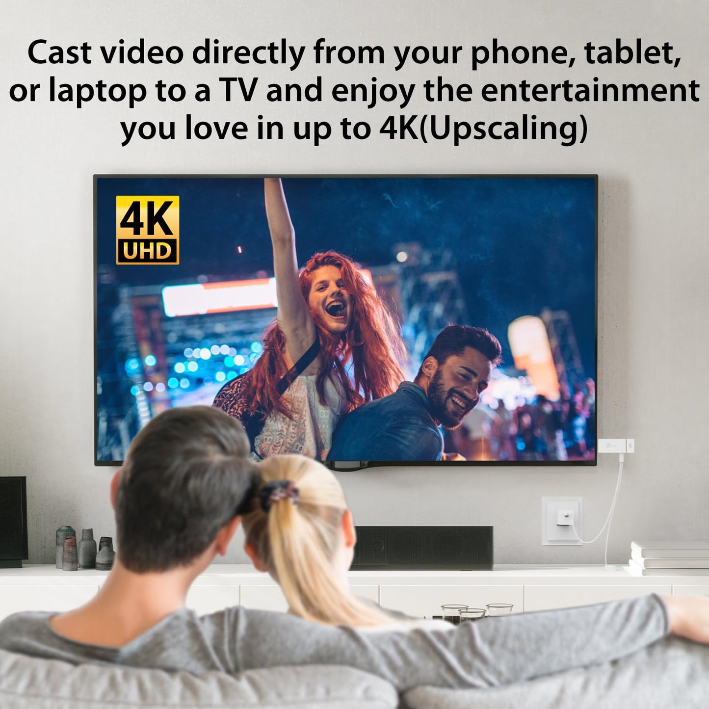 j5create ScreenCast 4K Wireless Adapter Screen Cast from Mobile Phone, Tablet, or Laptop Support for AirPlay, Miracast & Chromecast Mirror Extend for Windows & macOS Wireless Screen Display (JVAW76) - Medaid International