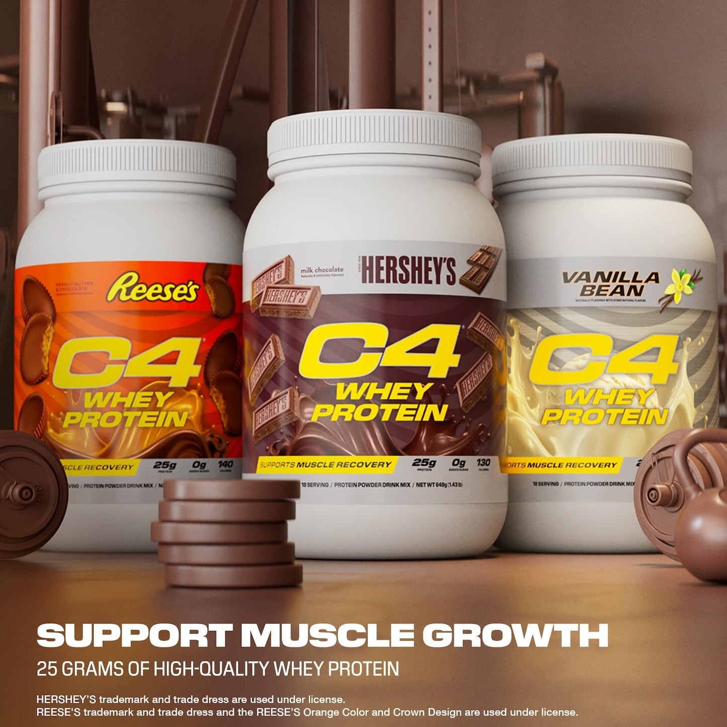 Cellucor C4 Whey Protein Powder, Reese's Peanut Butter & Chocolate - 25g Protein, 0g Added Sugar, 140 Calories Per Serving, Supports Muscle Recovery, 28 Servings, Premium Whey for Post-Workout - Medaid International