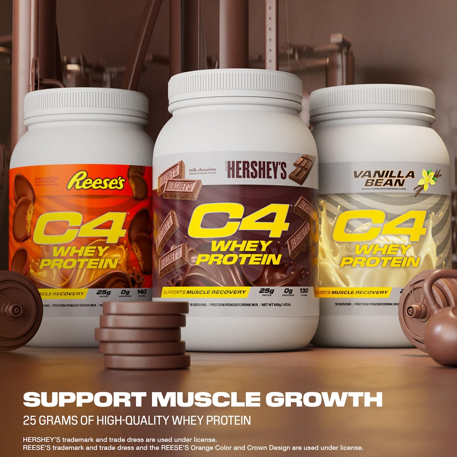 Cellucor C4 Whey Protein Powder, Reese's Peanut Butter & Chocolate - 25g Protein, 0g Added Sugar, 140 Calories Per Serving, Supports Muscle Recovery, 28 Servings, Premium Whey for Post-Workout - Medaid International