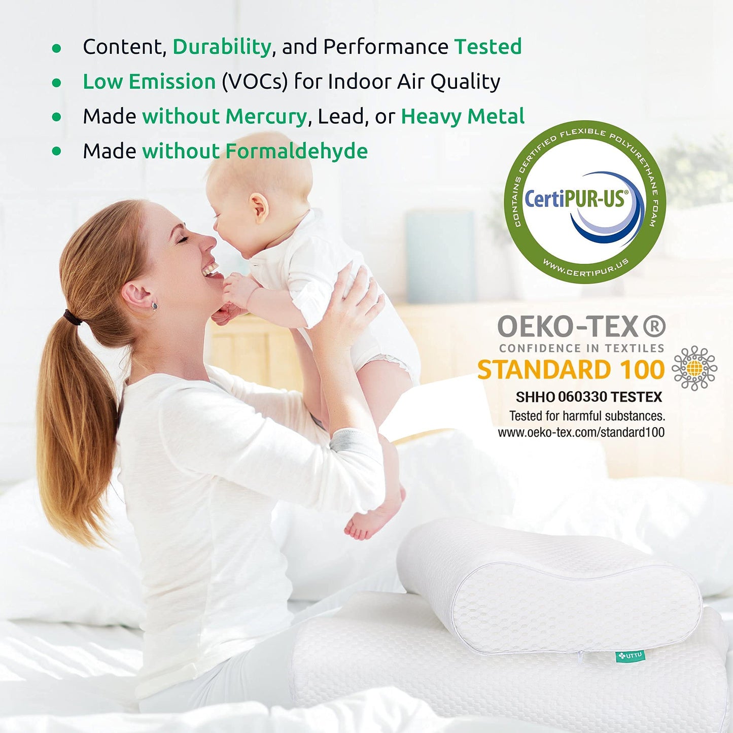 UTTU Cervical Pillow for Neck Strain Relief, Memory Foam Neck Pillow for Sleeping, Adjustable Orthopedic Sandwich Pillow, Contour Cooling for Side Back Stomach Sleeper, Medium(23.6"×14"×5.2"/4.5") - Medaid International