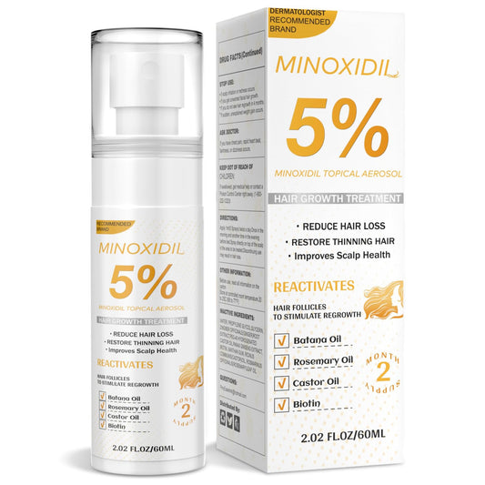 Minoxidil for Men and Women, Hair Growth Biotin Serum with Batana and Rosemary for Hair Beard Regrowth Treatments Extra Strength Hair Loss Solution, Clinically Proven to Regrow Thicker - Medaid International
