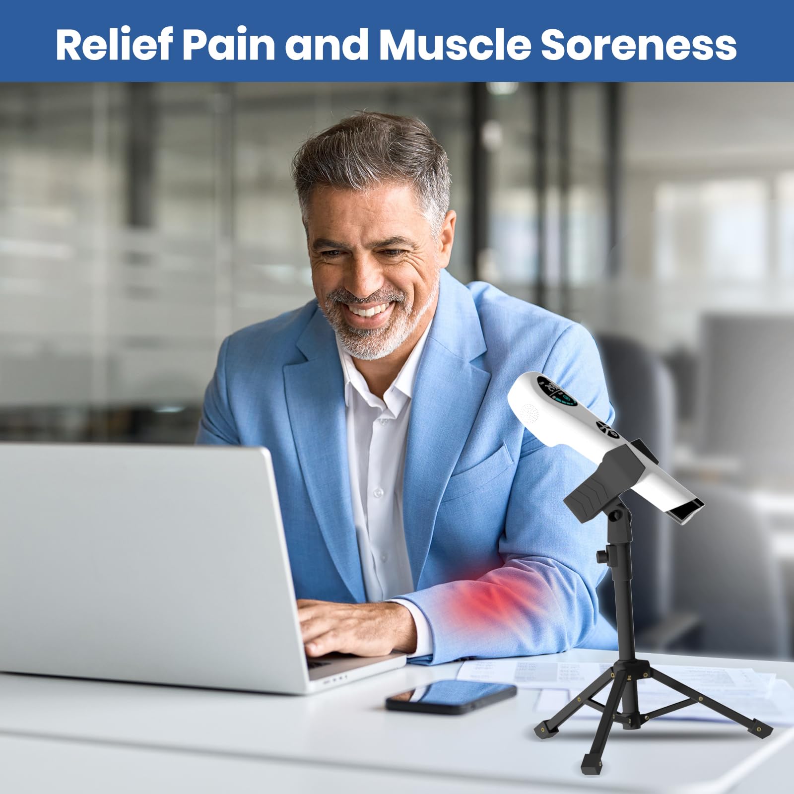 CAREMORR Handheld Red Light Therapy Device - 650nm & 808nm Dual Wave Rechargeable, Portable Cold Laser for Pain Relief in Humans & Pets - Medaid International