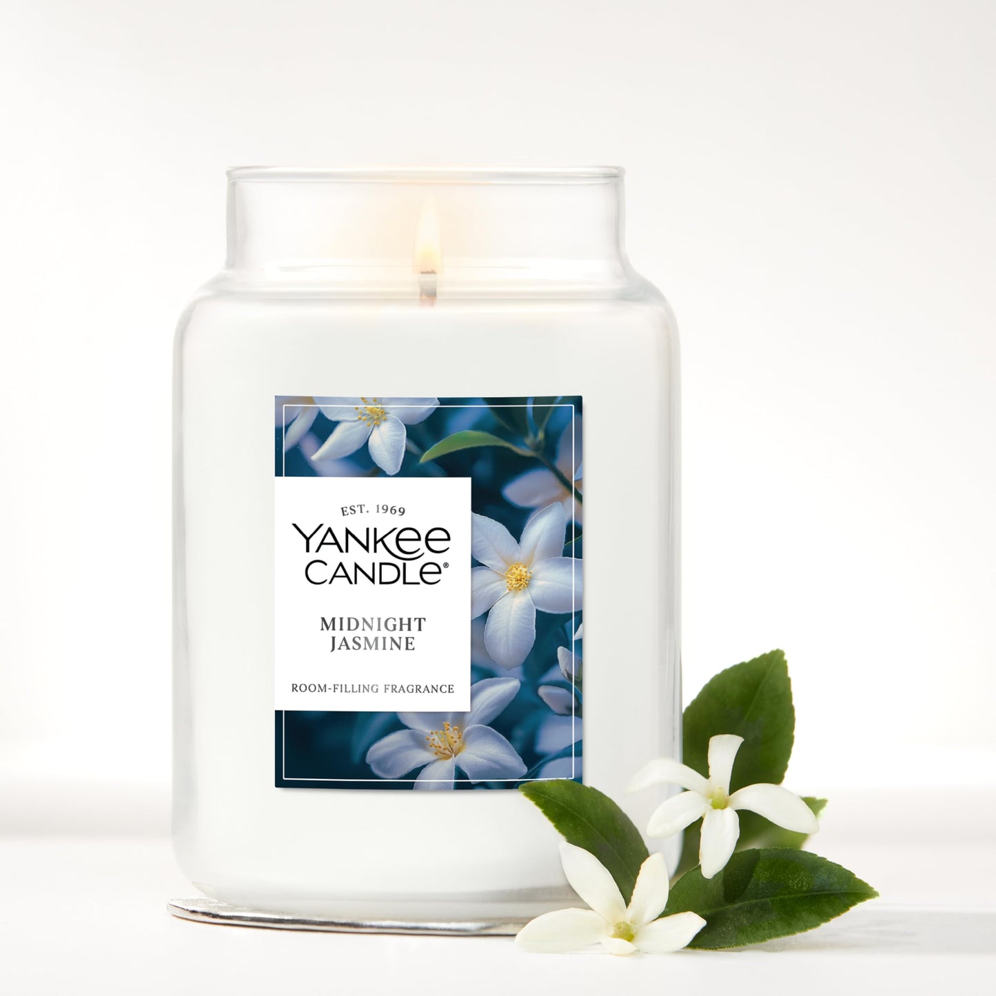 Yankee Candle Midnight Jasmine Scented Candle, 22oz Large Jar with up to 150 Hour Burn Time, Giftable - Medaid International