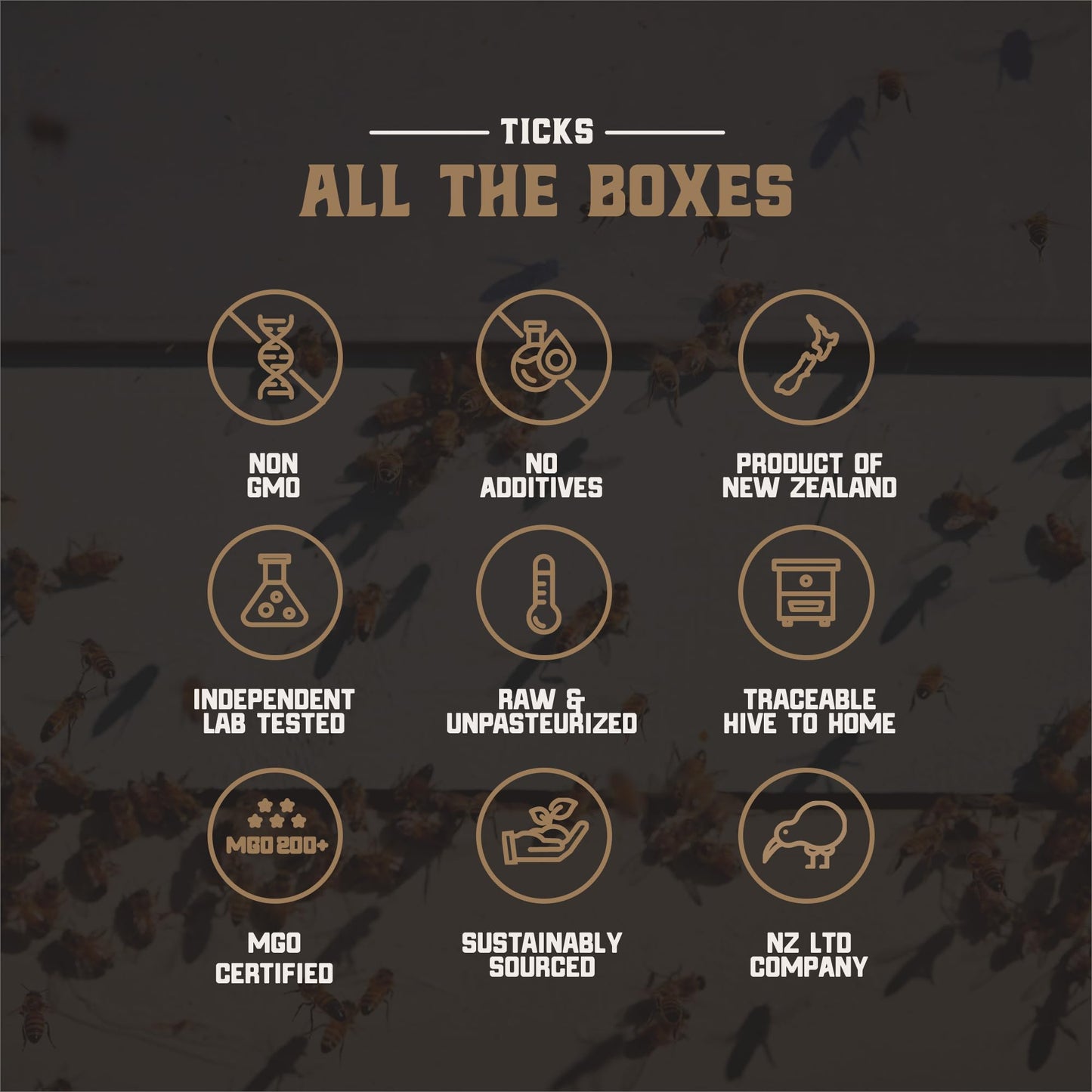 Gold Fern Honey - Raw New Zealand Manuka Honey | 1.1lb Monofloral MGO 200+ | Pure, Natural, Unpasteurized, and Unfiltered Superfood Honey, Traceable from Hive to Hand. - Medaid International