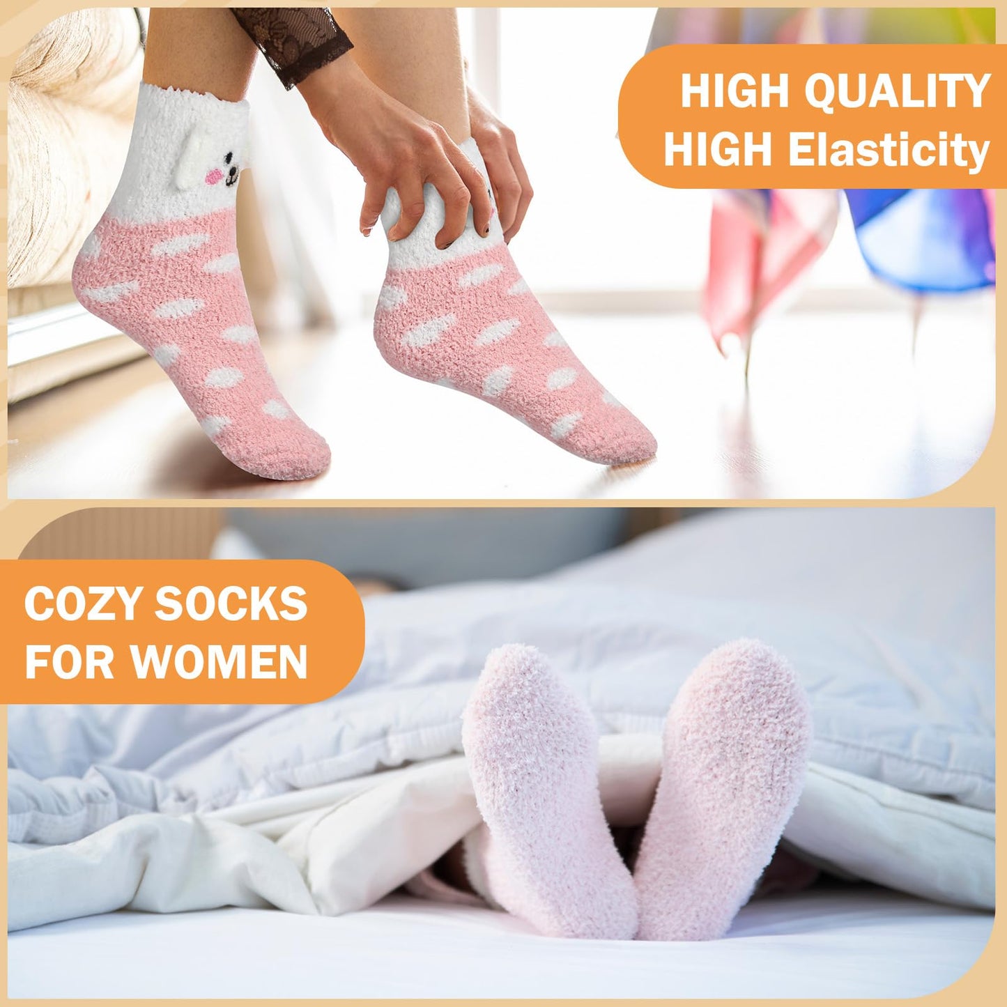 Chuarry 20 Pairs Women Fuzzy Socks Bulk Winter Fluffy Warm Sleeping Cozy Slipper Socks with Grips for Woman Christmas Gifts - Medaid International