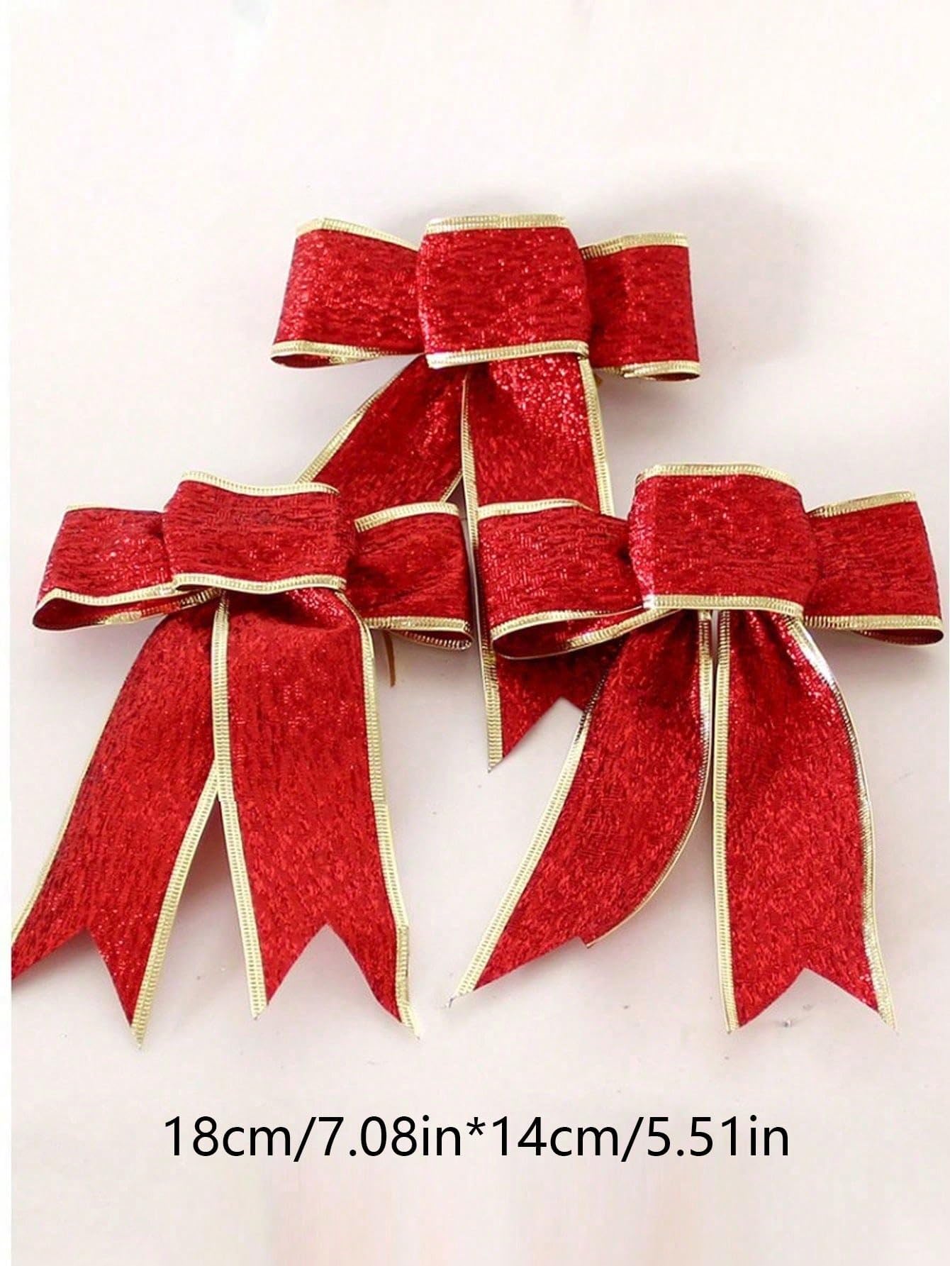 Pure Red Velvet Christmas Bow - Elegant Tree Decoration for Holiday Parties, Festive Gift Accent (1 Piece，Red) - Medaid International