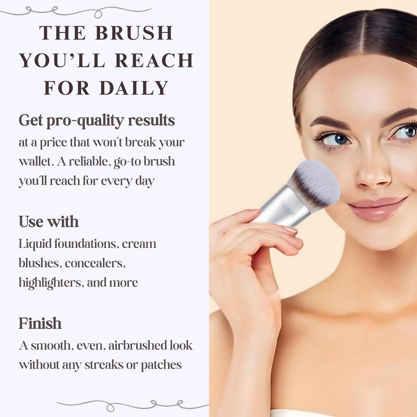 Contoured Makeup Brush - Foundation Blender Brush for Powder, Cream, Contour, Bronzer, Blush Blending & Highlighter - Professional Make Up Brush - Full Face Makeup Brush - Vegan & Cruelty Free - Medaid International