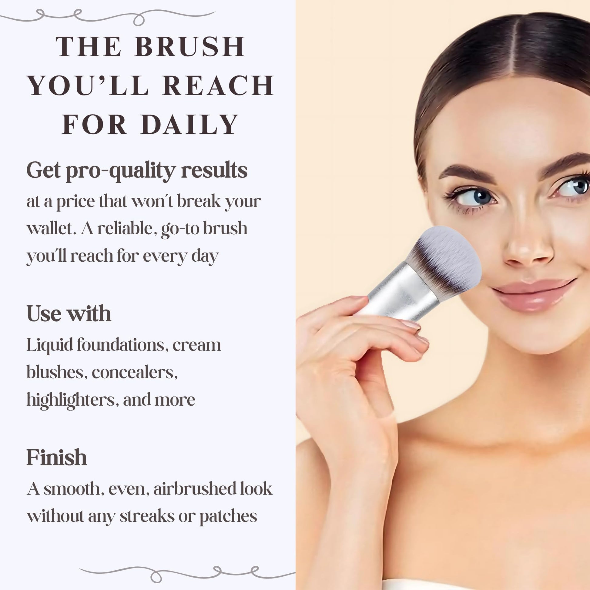 Contoured Makeup Brush - Foundation Blender Brush for Powder, Cream, Contour, Bronzer, Blush Blending & Highlighter - Professional Make Up Brush - Full Face Makeup Brush - Vegan & Cruelty Free - Medaid International