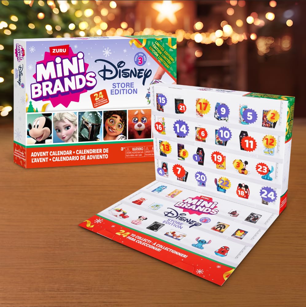 Disney Advent Calendar by ZURU Mini Brands Limited Edition Advent Calendar, 24 Days of Suprises, Mini Figures, Fun Christmas Toys for Kids, Best Gift for Girls and Boys Ages 3+ - Medaid International