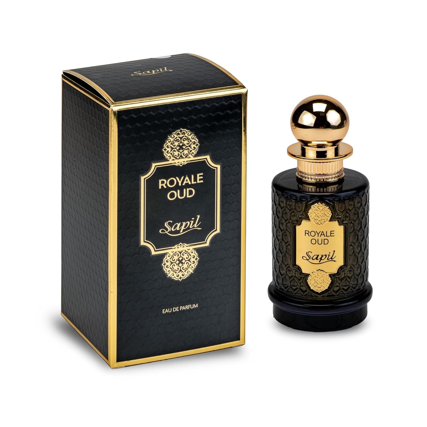 Sapil Royale Oud Unisex Eau De Parfum – Saffron, Nutmeg & Patchouli Musk Blend – Long-Lasting Luxury Arabic Oud Perfume for Men & Women – Premium Dubai Fragrance – 3.38 oz - Medaid International