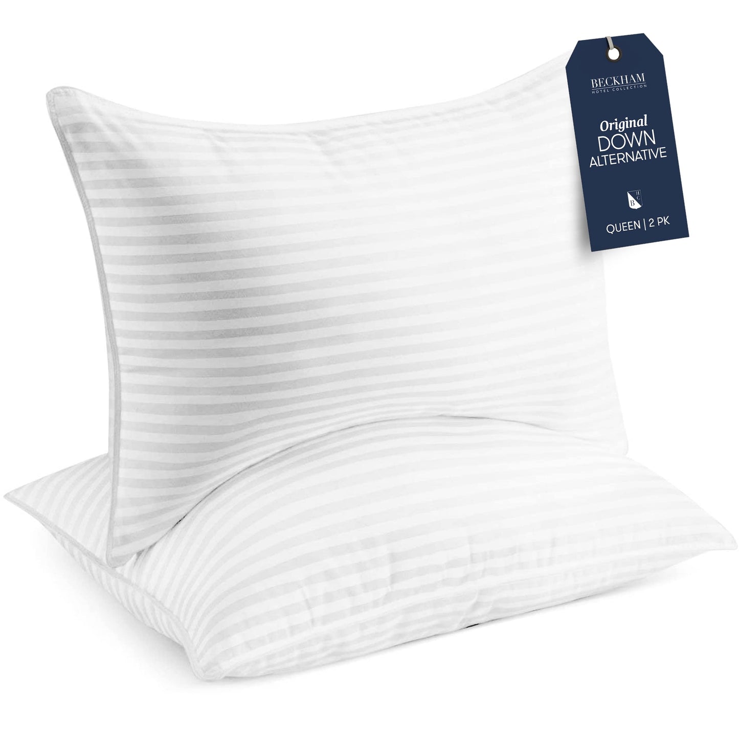 Beckham Hotel Collection Bed Pillows Standard/Queen Size Set of 2 - Original Down Alternative Pillow for Sleeping - Bedding for Back, Stomach or Side Sleepers - Medaid International