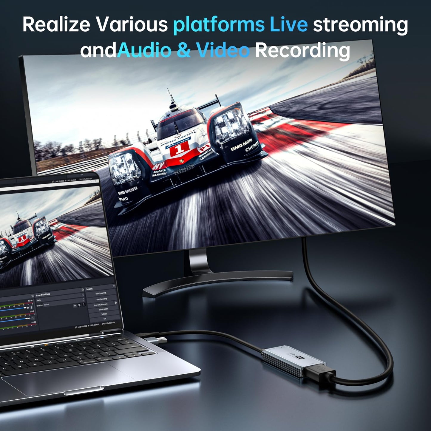 XIIXMASK USB 3.0 Video Capture Card with 100W PD - HDMI to USB/USB-C Capture Card 1440P 30fps & 1080P 60fps Video Capture Device for Streaming, Game Recording, Compatible for Quest 3, Switch, PS4/PS5 - Medaid International