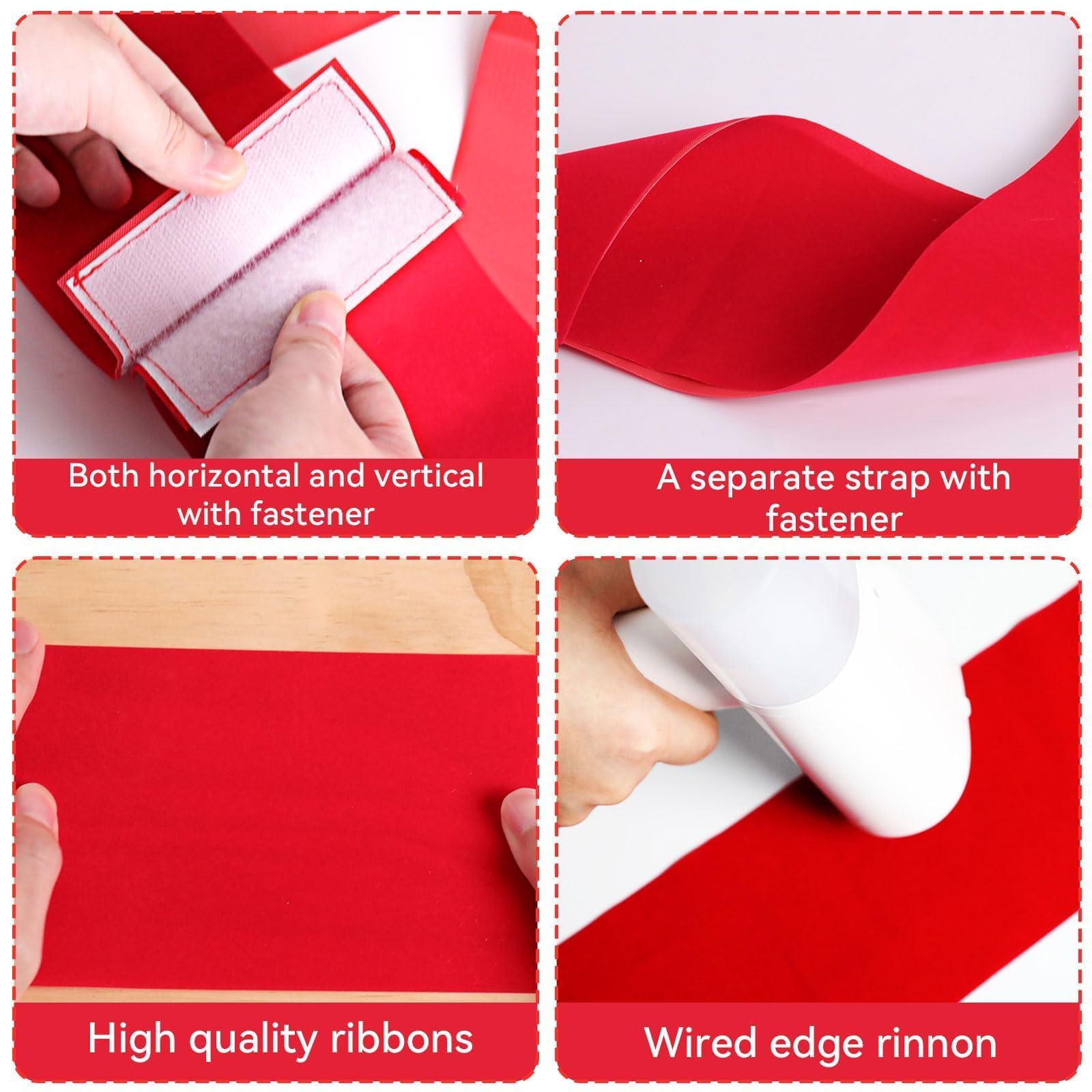 gisgfim Christmas Cabinet Door Ribbon Big Red Bow Large Door Lace Christmas Tree Bow Xmas Holiday Decorations Christmas Front Door Party Supplies - Medaid International